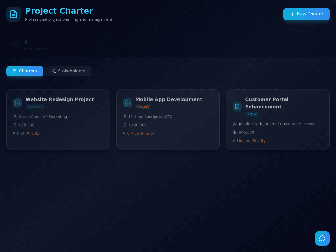 Project Charter Portal
