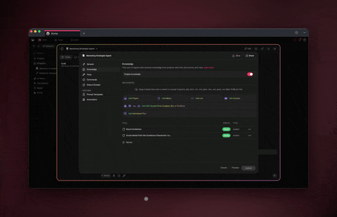 AI Agent Knowledge Files — train AI agents on your own documents, links, and drives in 2026