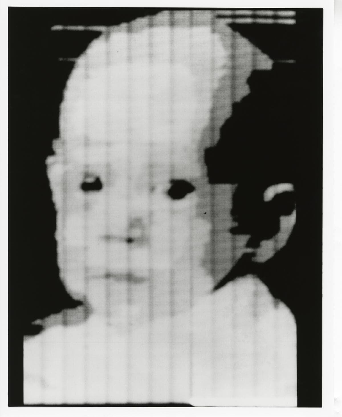 Russell Kirsch's 1957 scan of a photograph, the first digital image, restored, the ancestor of every image to prompt AI tool