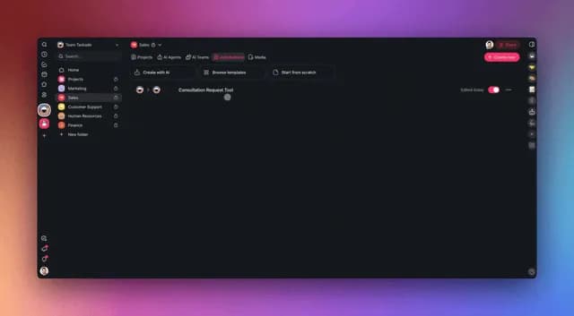 An AI agent with its own tools running inside a Taskade automation