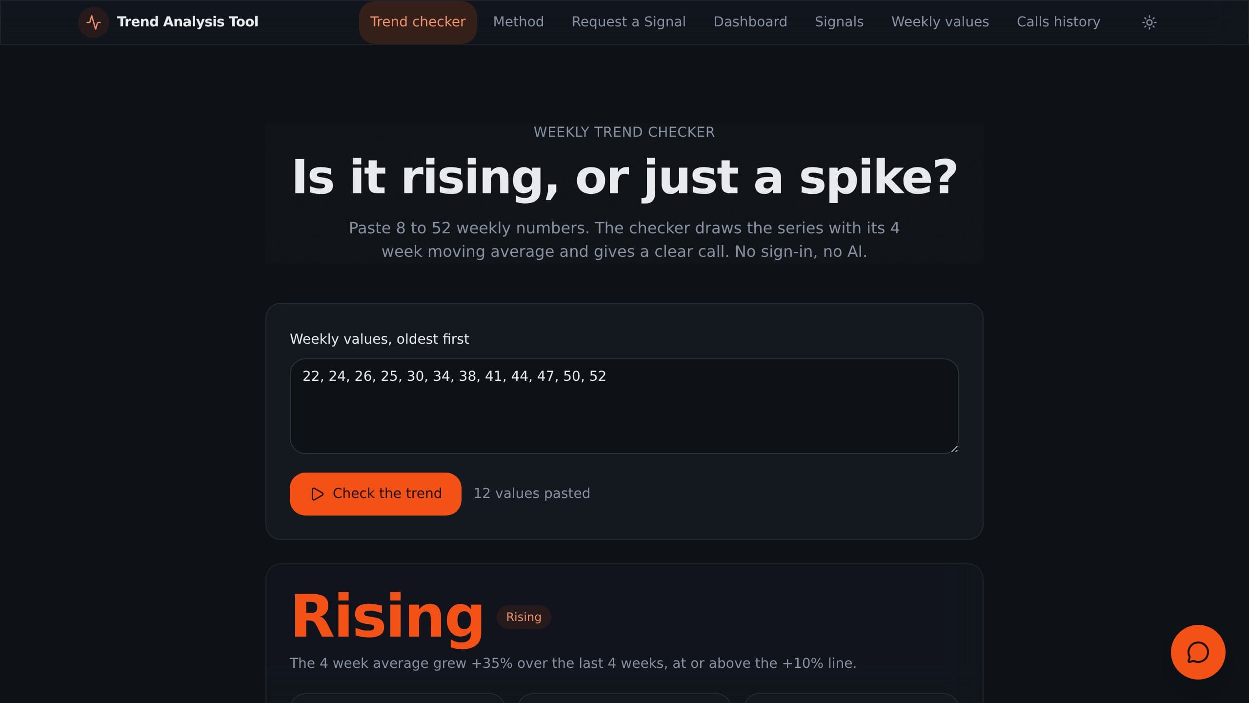 Trend Analysis Tool preview