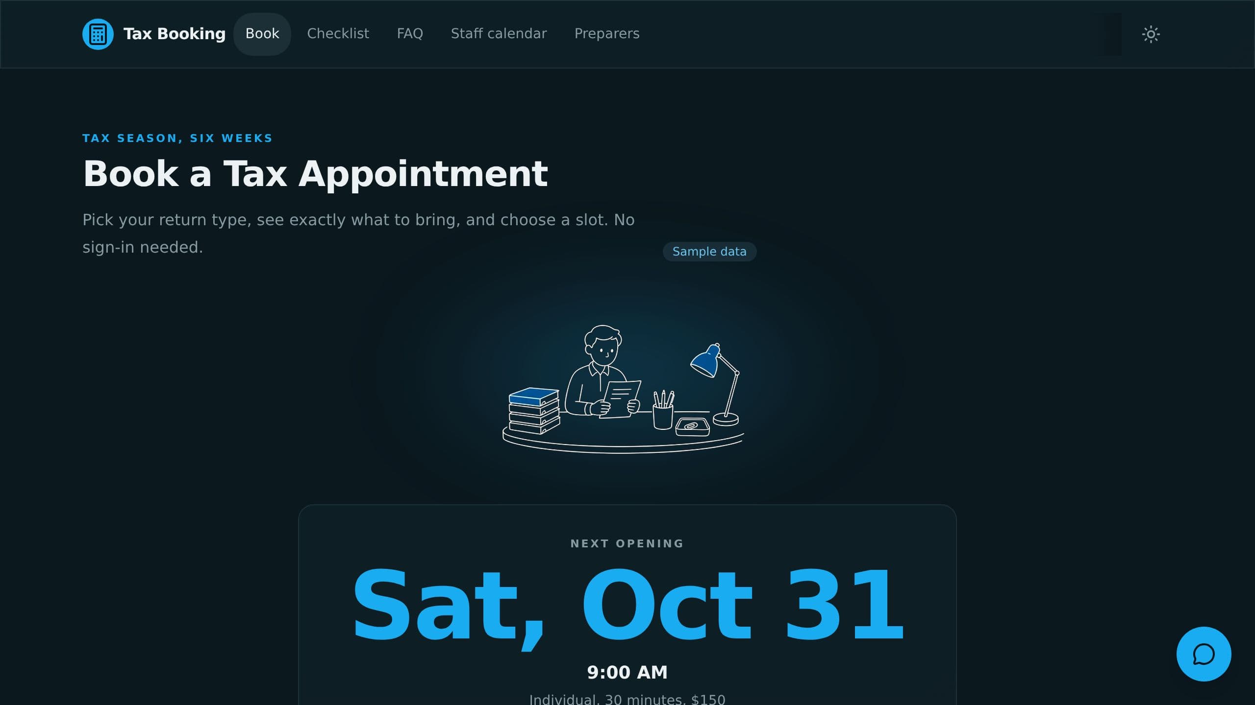 Tax Appointment Booking preview
