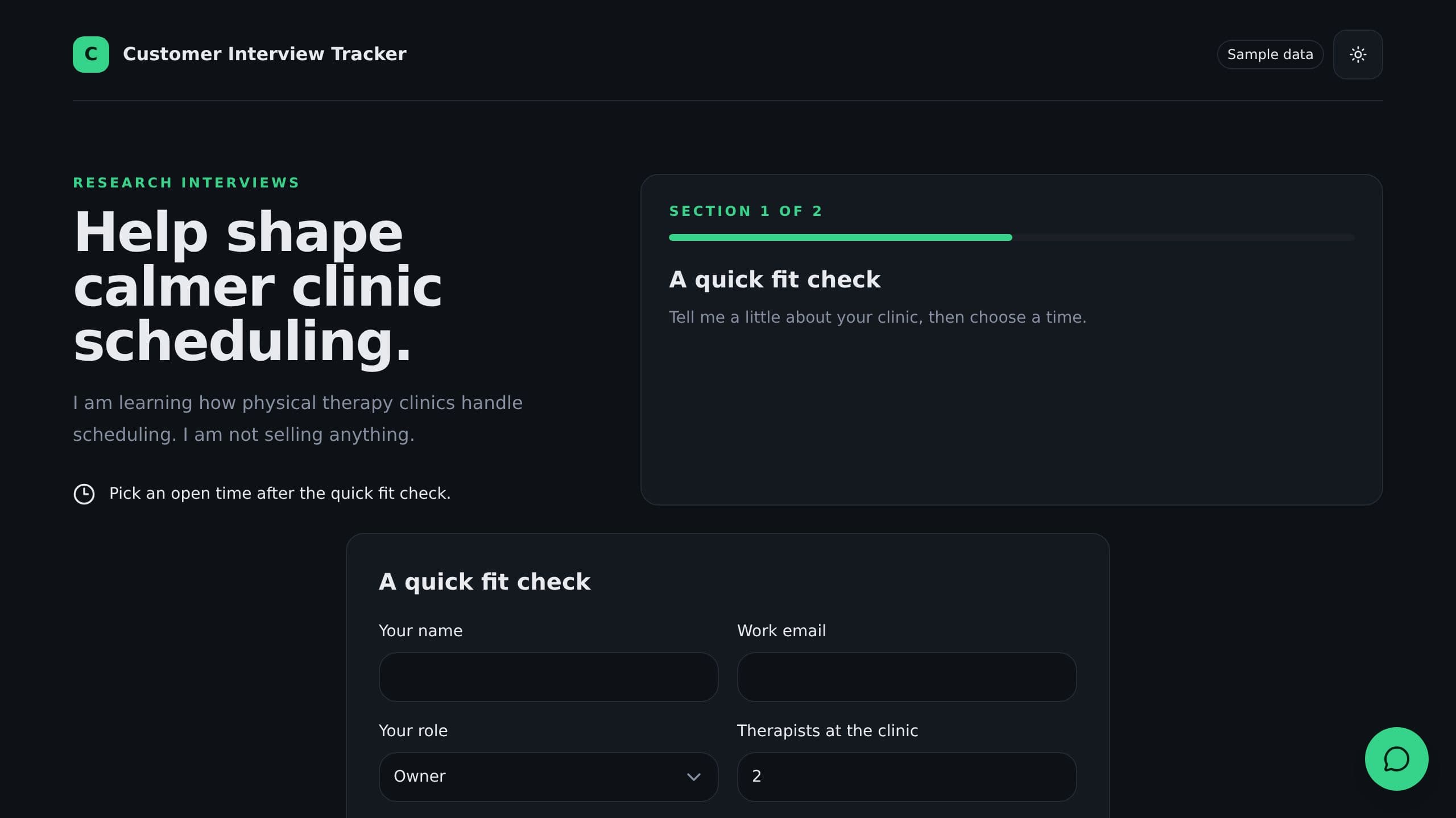 Customer Interview Tracker preview
