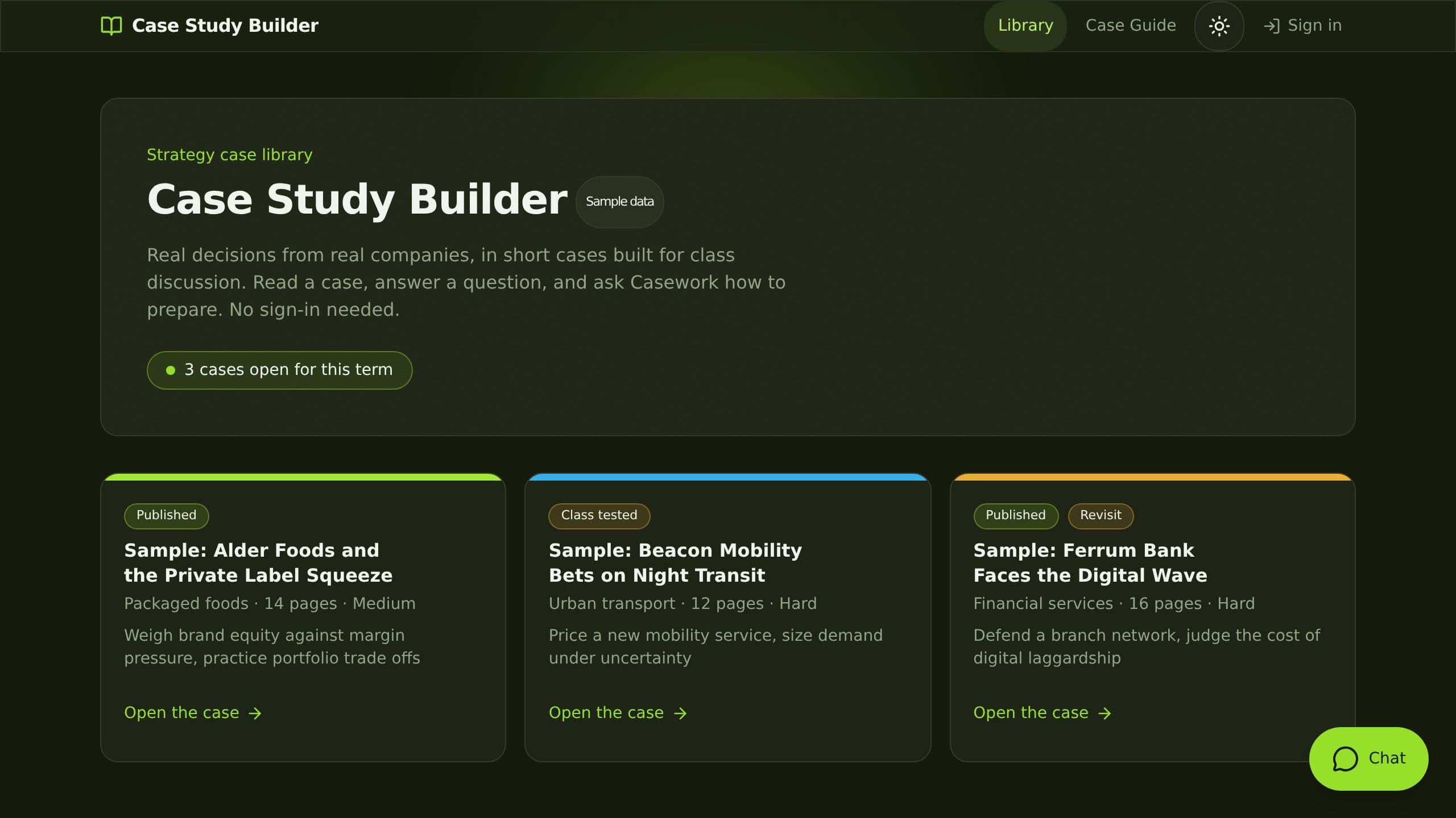 Case Study Builder preview