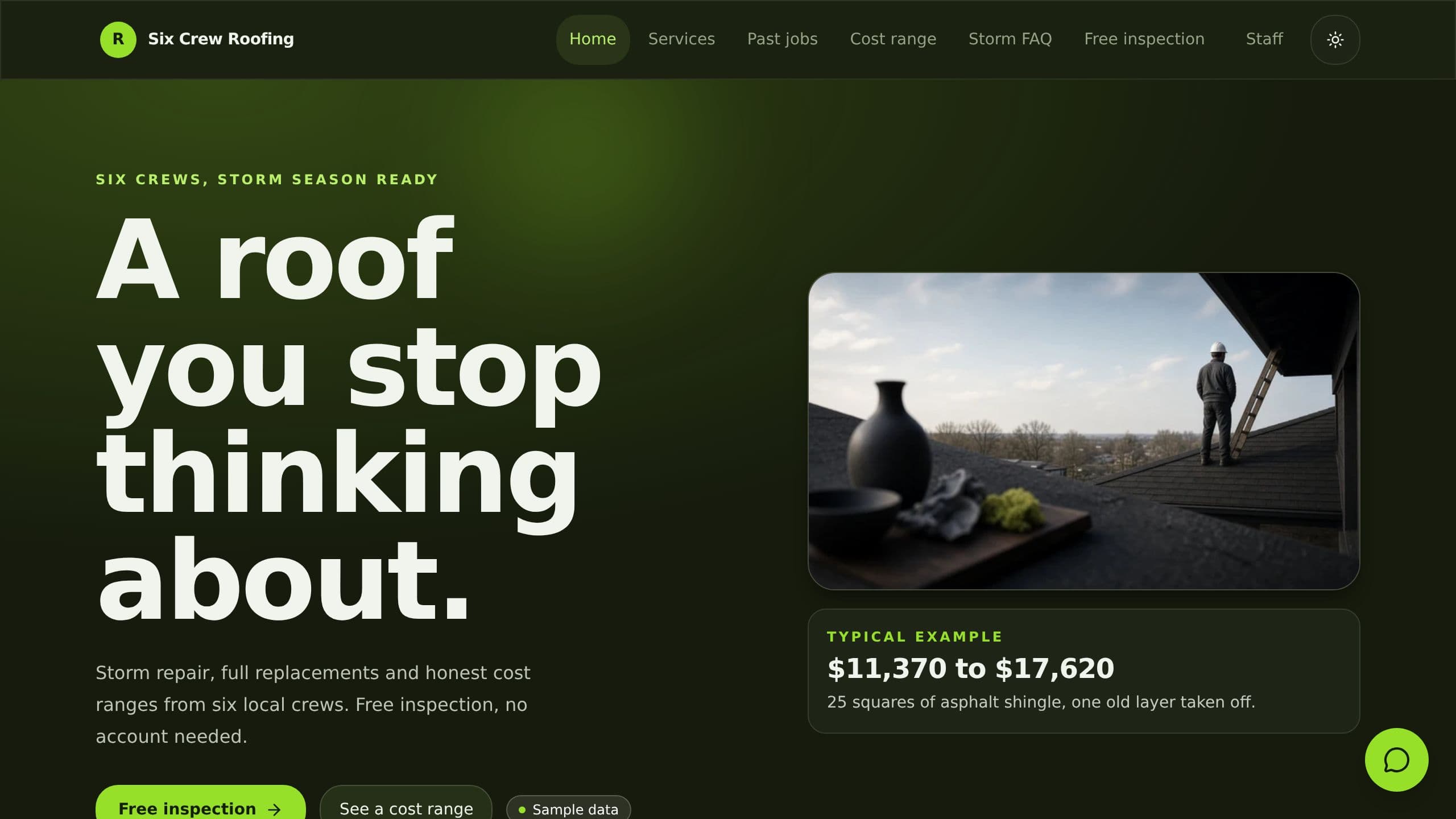 Roofing Contractor Site preview