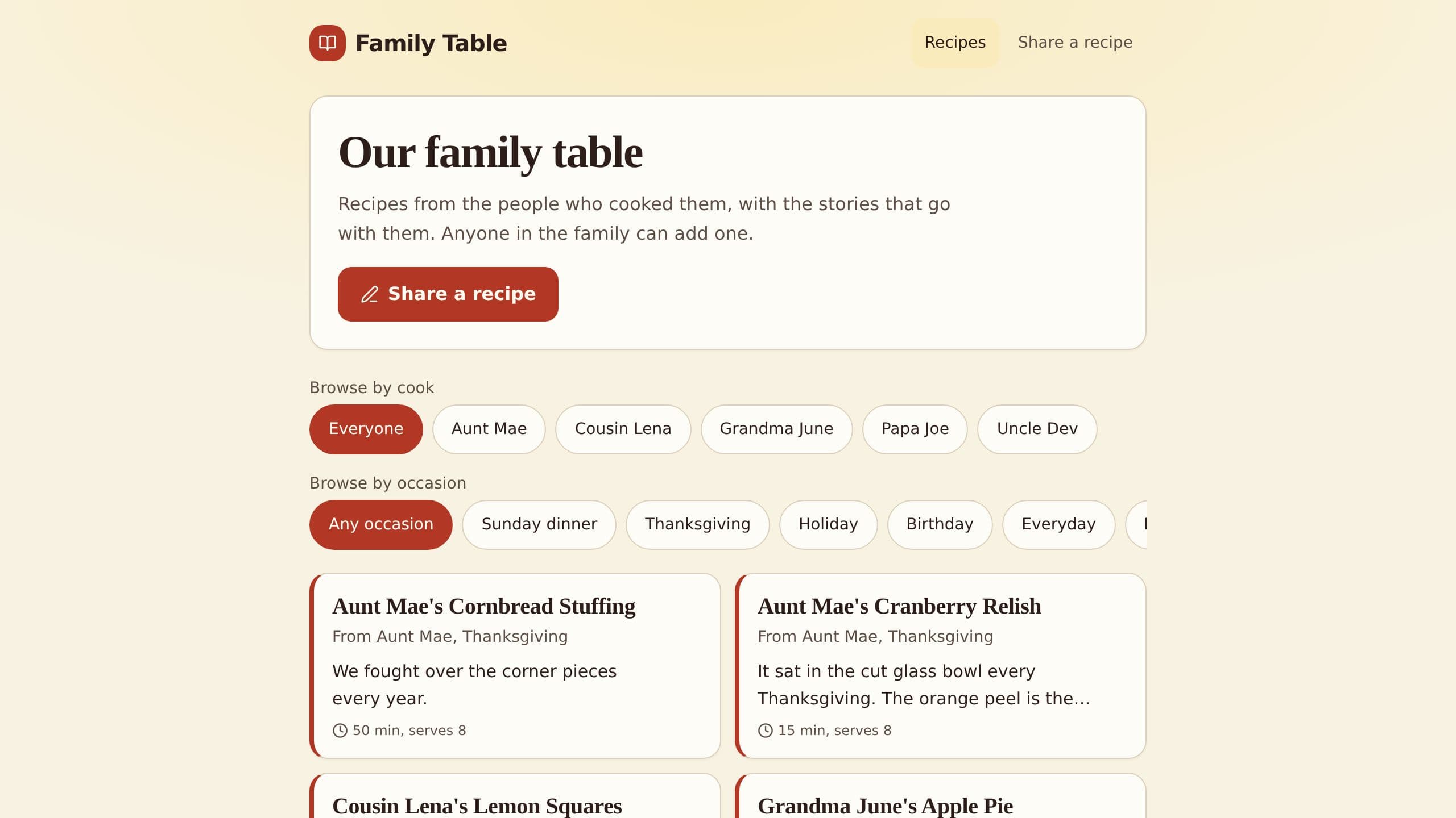 Family Cookbook preview