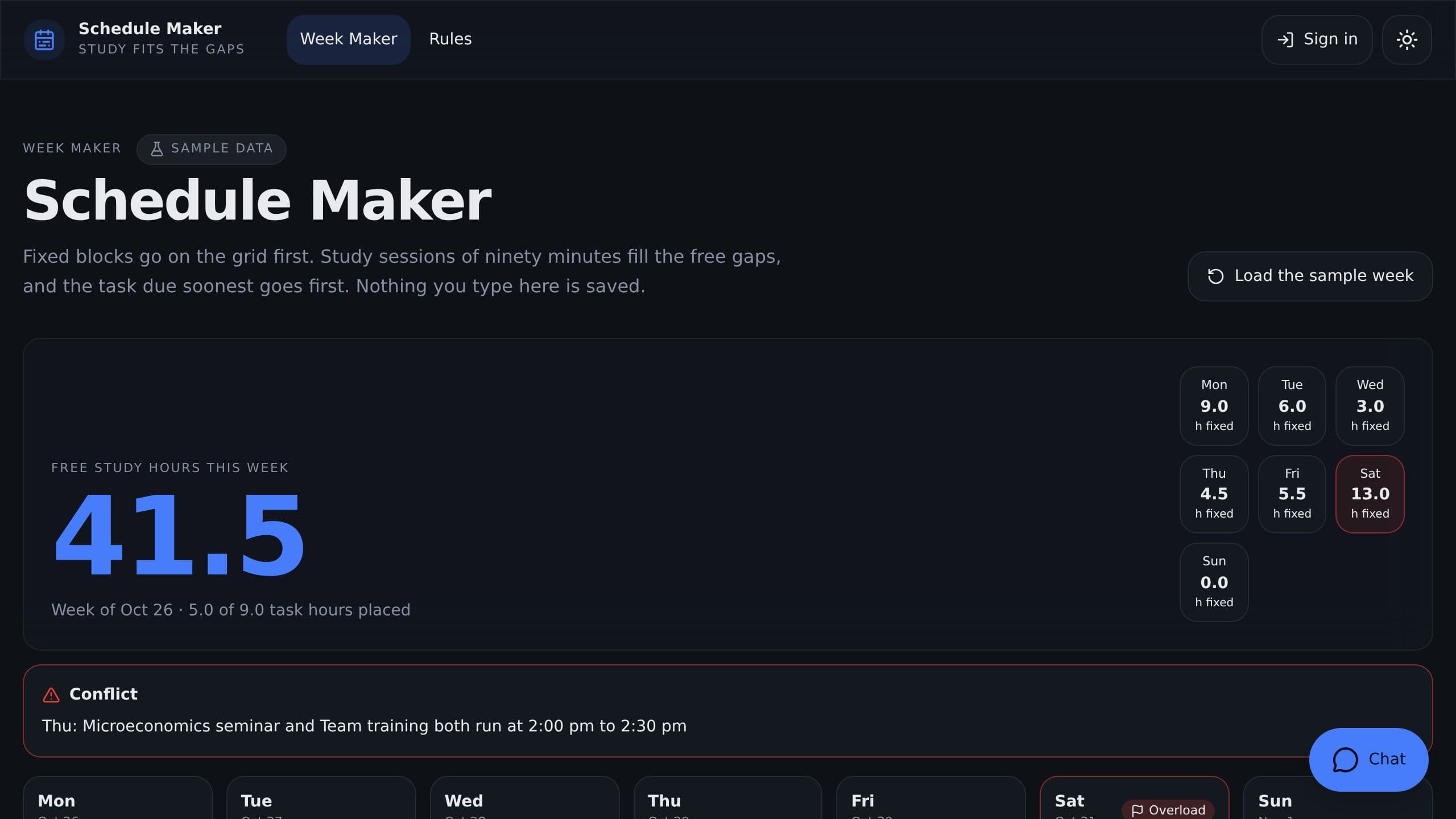 Schedule Maker preview