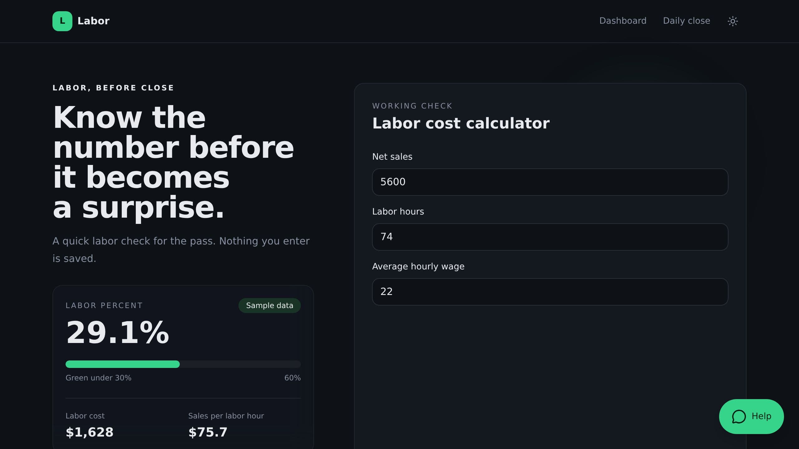 Restaurant Labor Dashboard preview