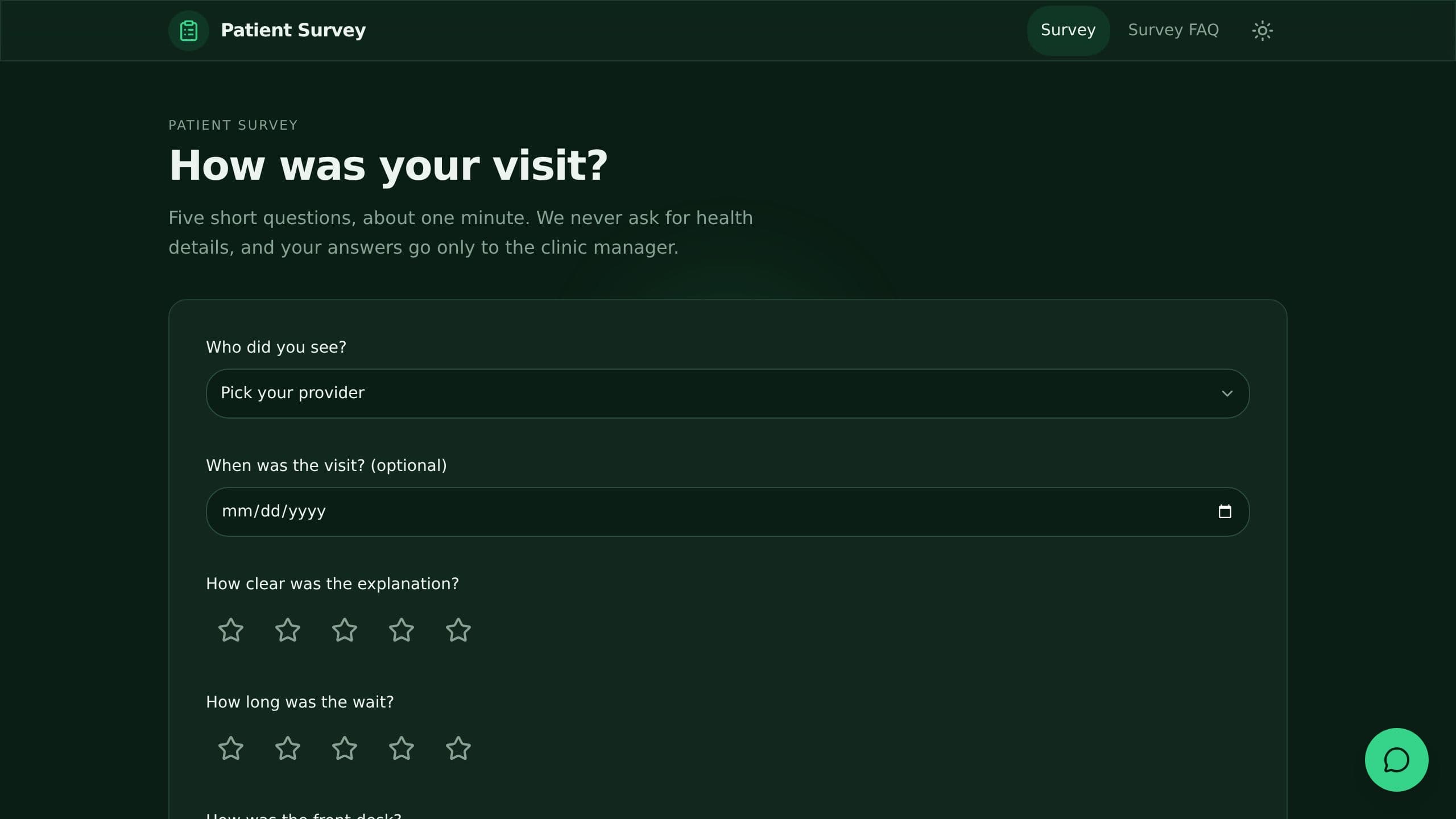 Patient Survey preview