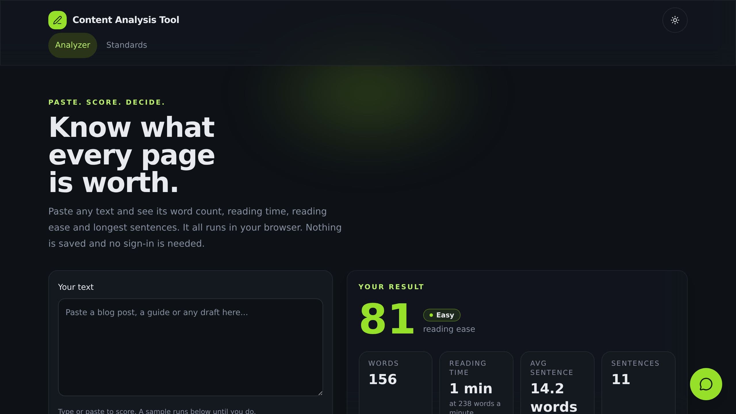 Content Analysis Tool preview
