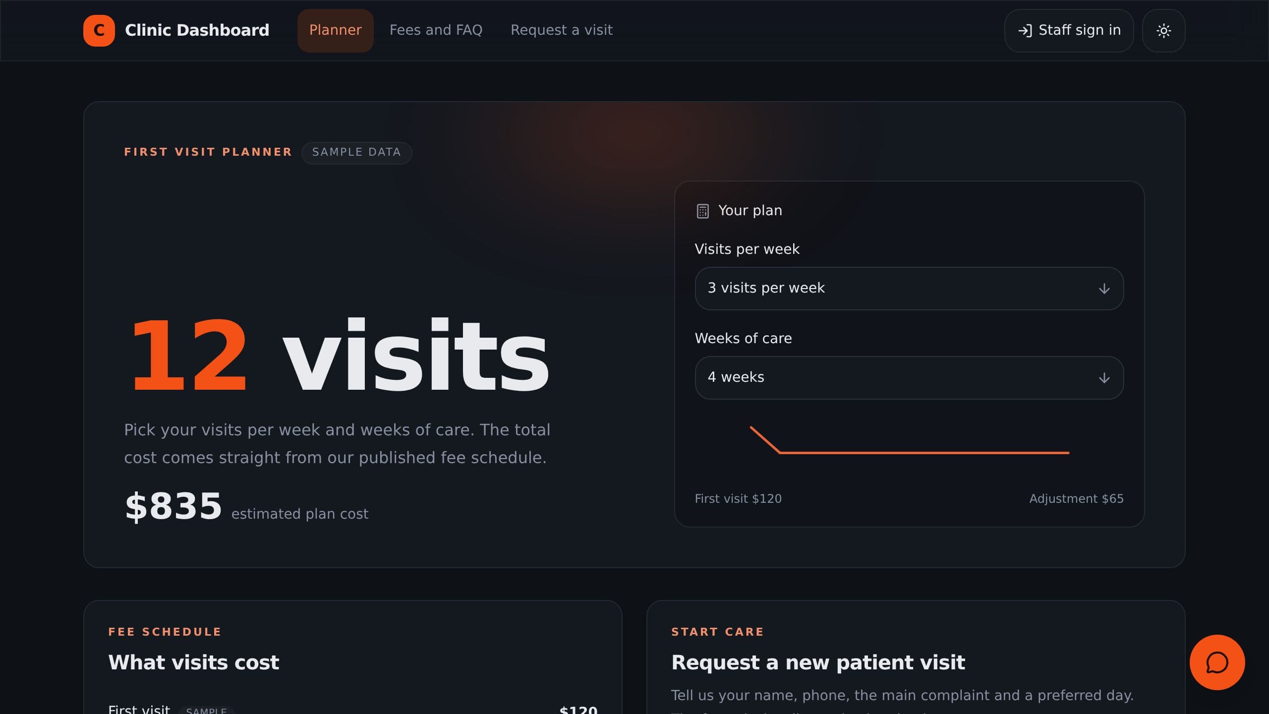 Chiropractor Clinic Dashboard preview