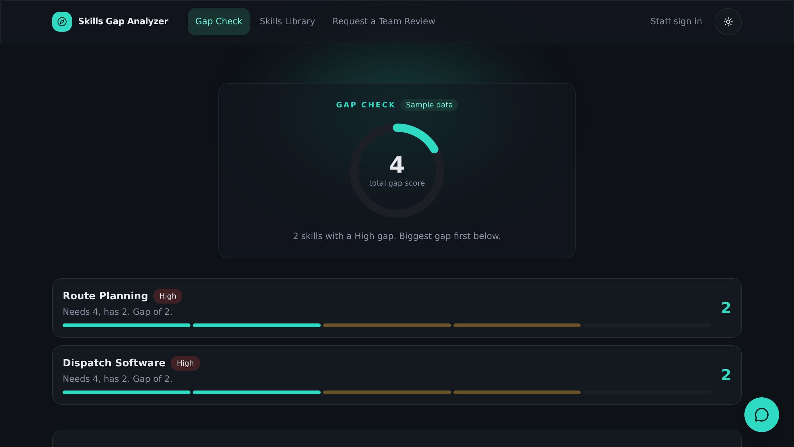 Skills Gap Analyzer preview