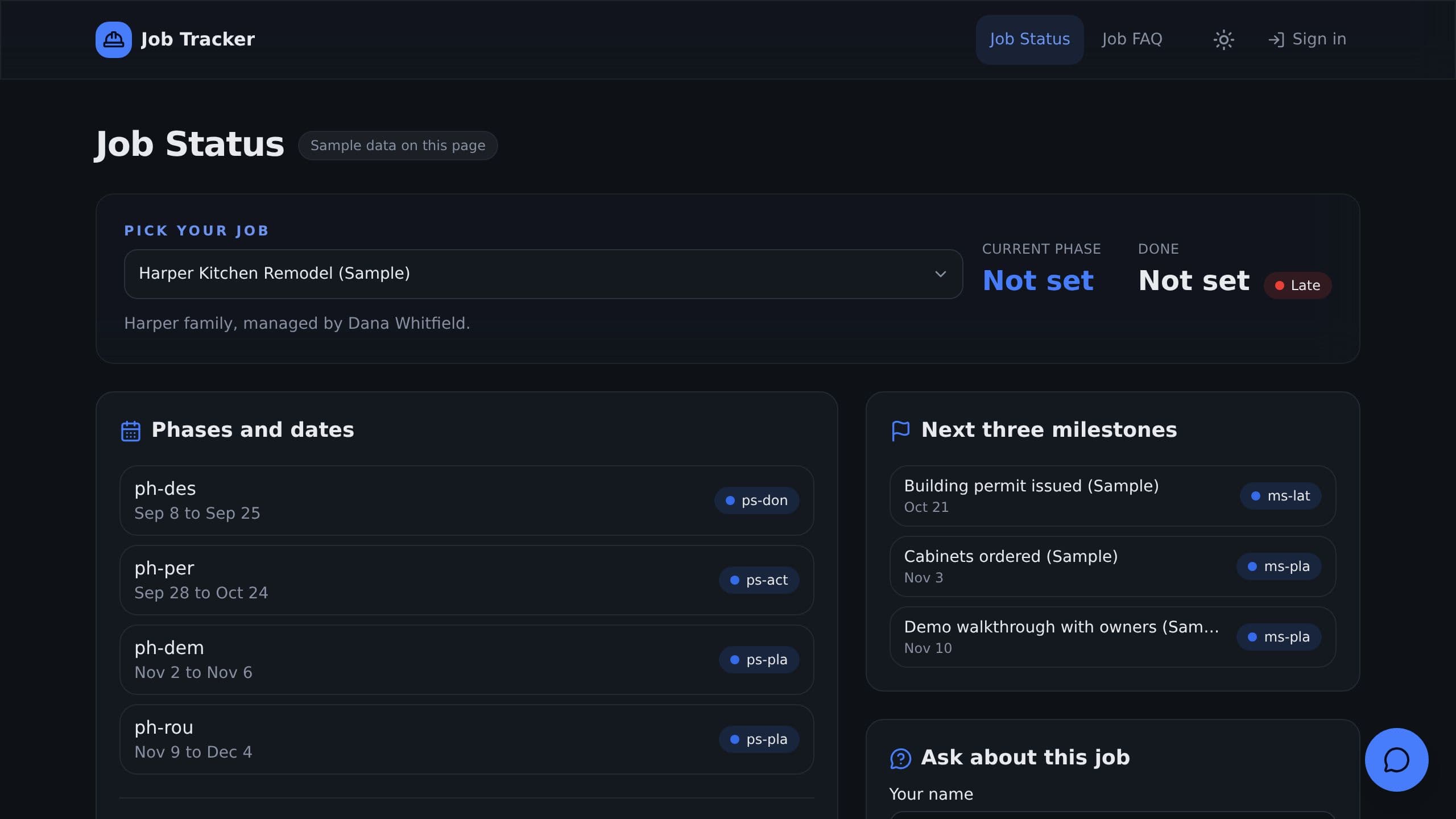 Construction Project Tracker preview