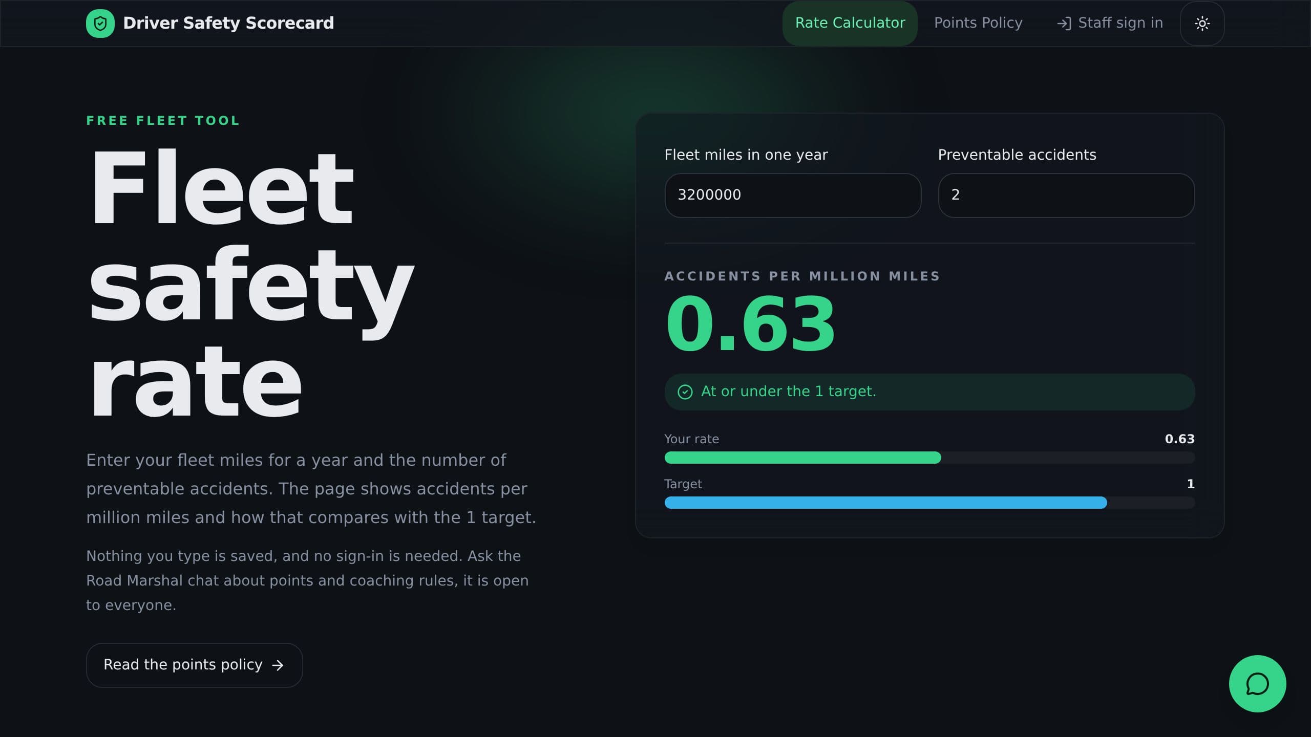 Driver Safety Scorecard preview