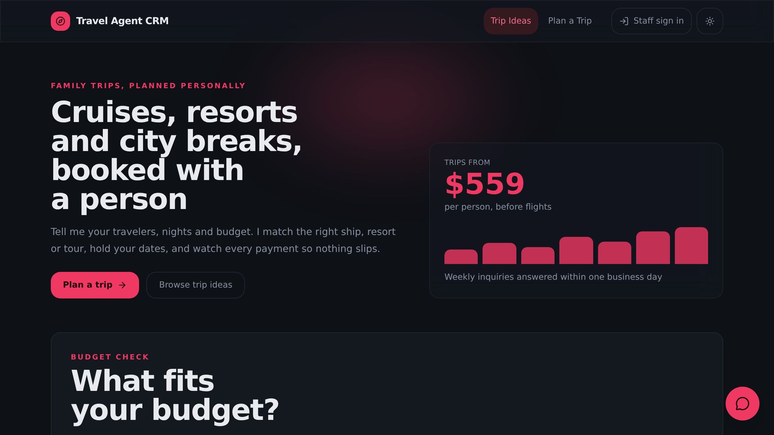 Travel Agent CRM preview