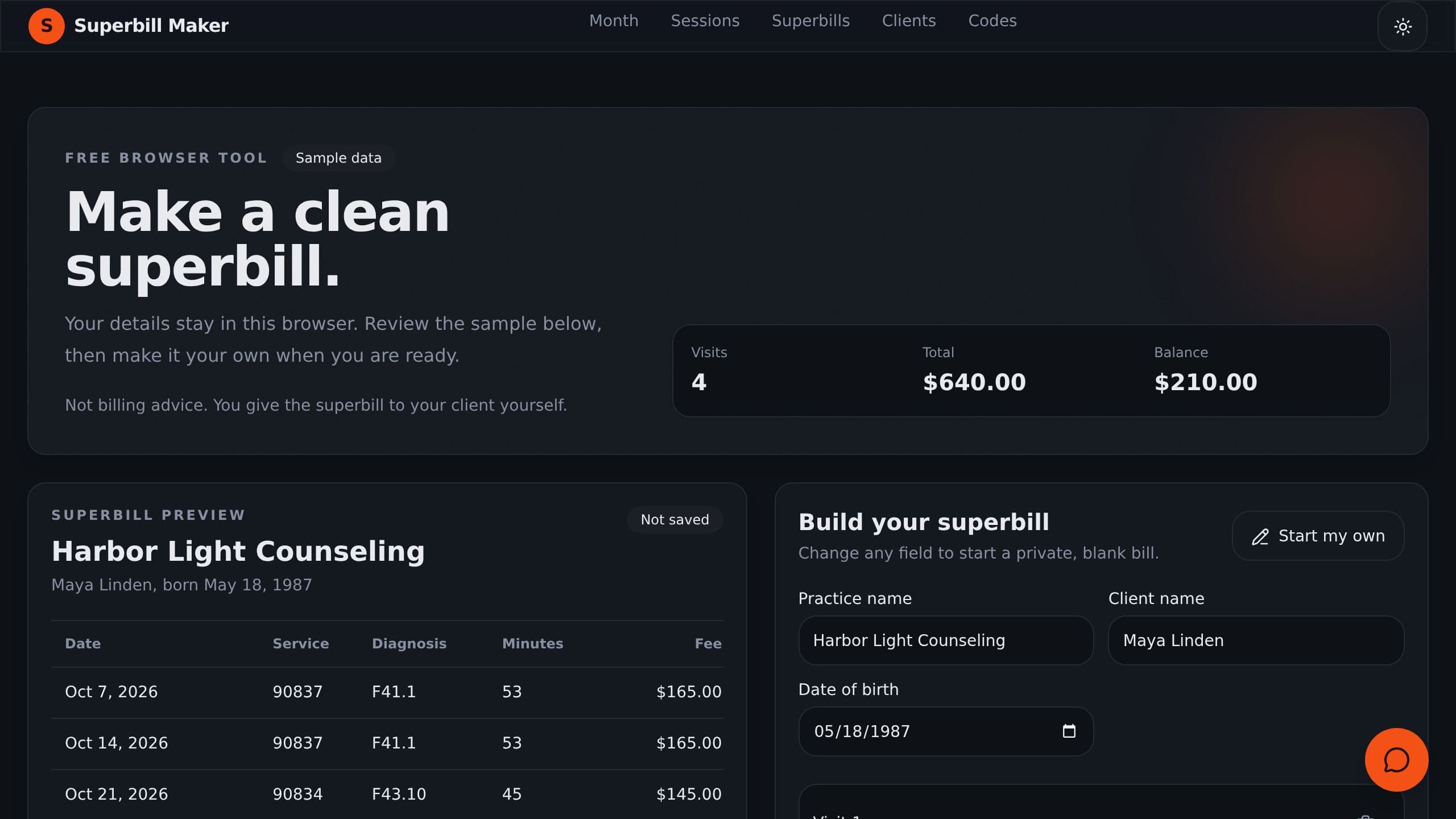 Superbill Maker preview
