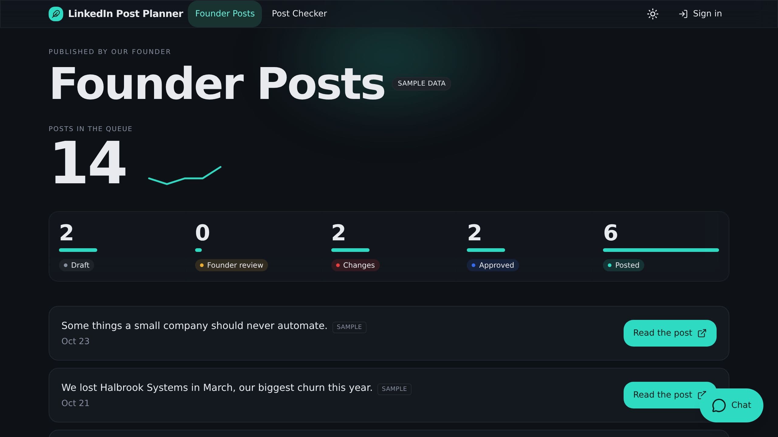 LinkedIn Post Planner preview