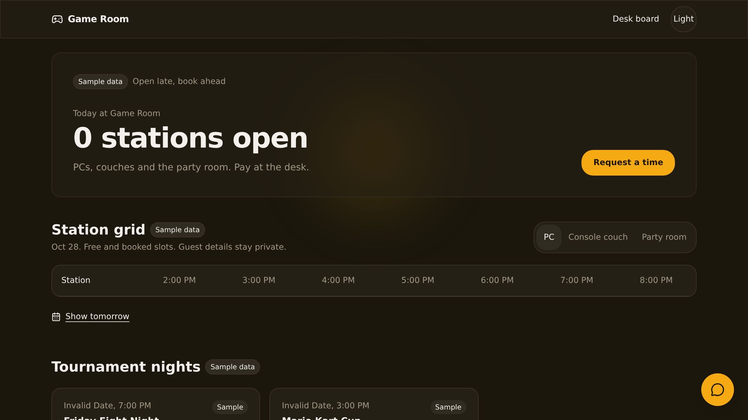 Gaming Lounge Booking preview