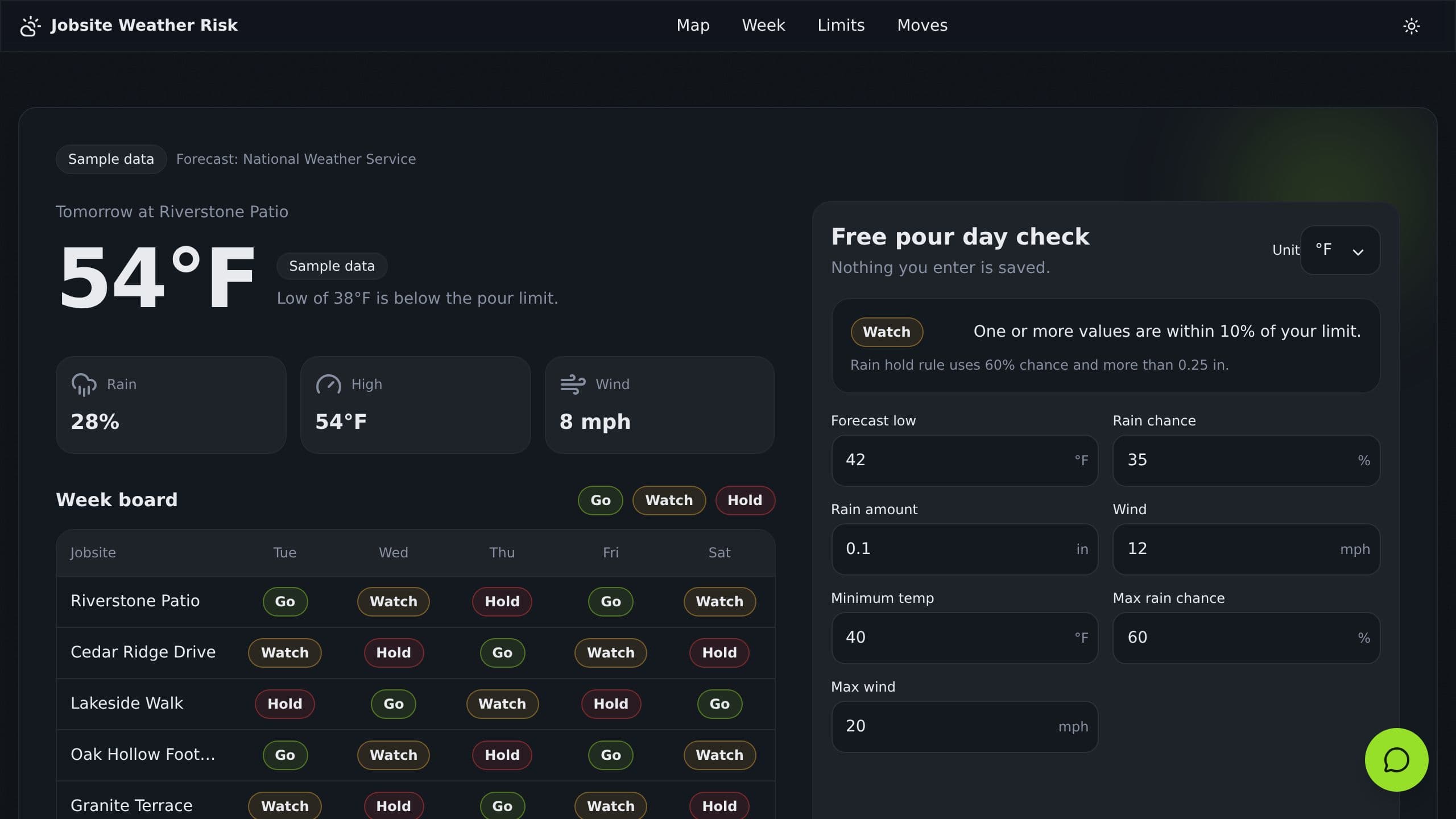 Jobsite Weather Risk preview