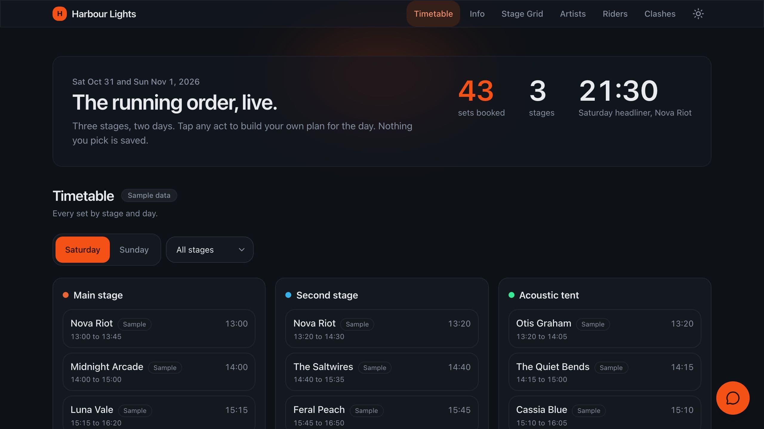 Festival Lineup Planner preview