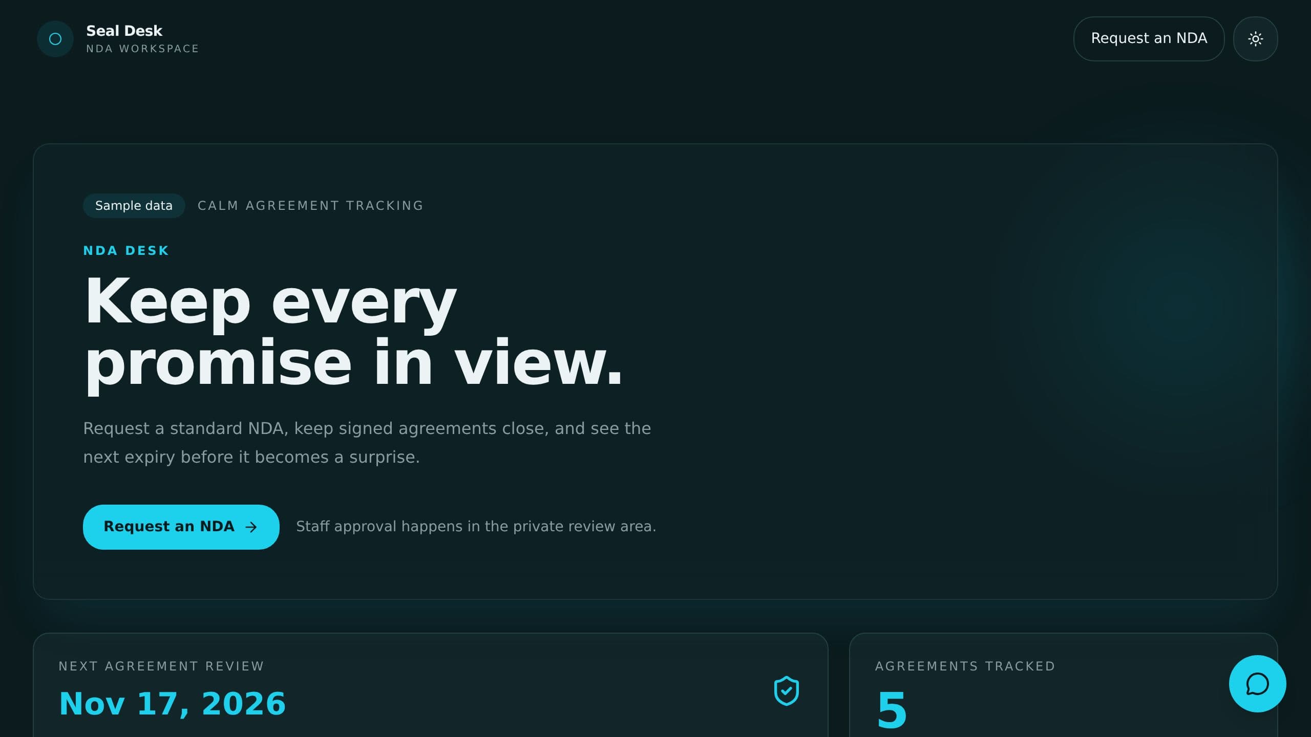 NDA Request Log preview