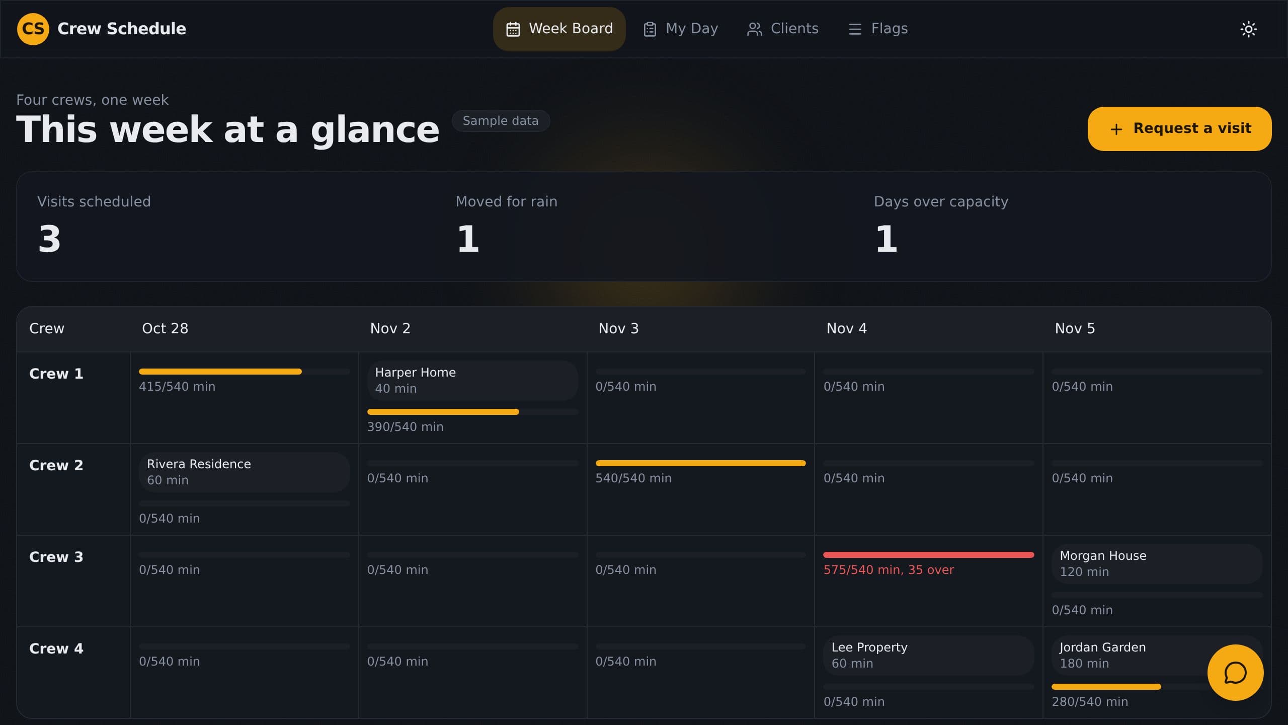 Crew Schedule preview
