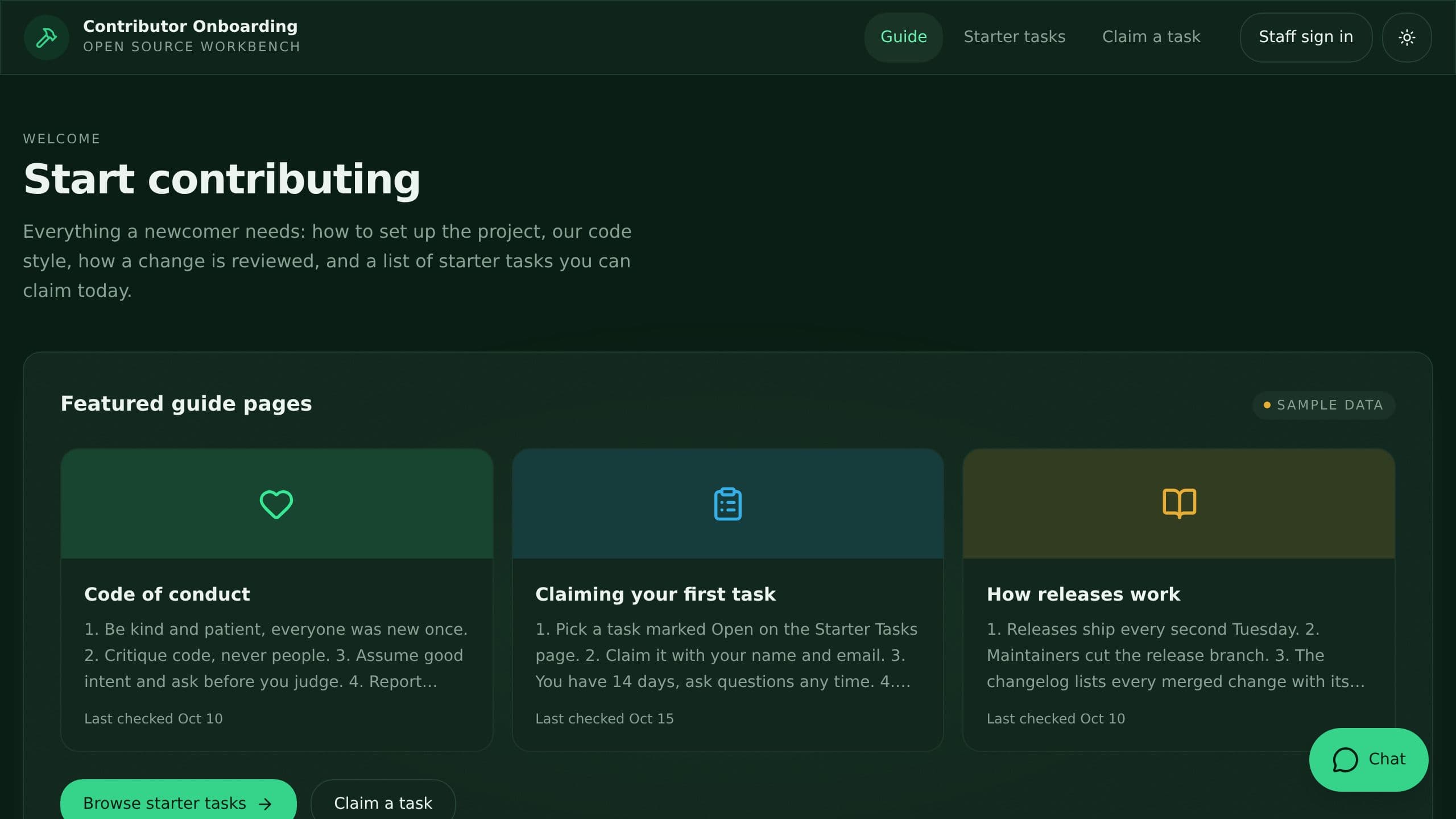 Contributor Onboarding Checklist preview