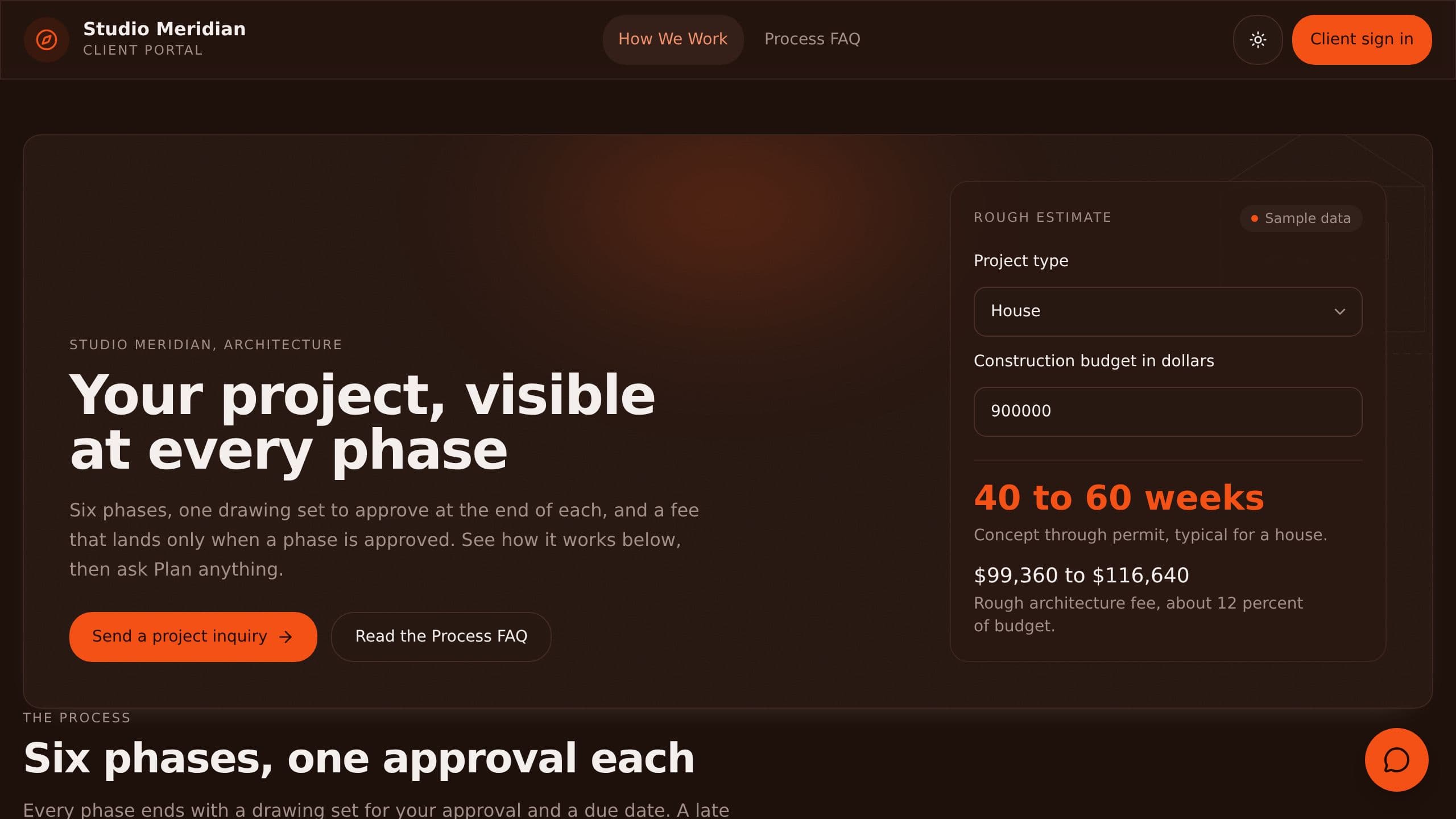Architect Client Portal preview