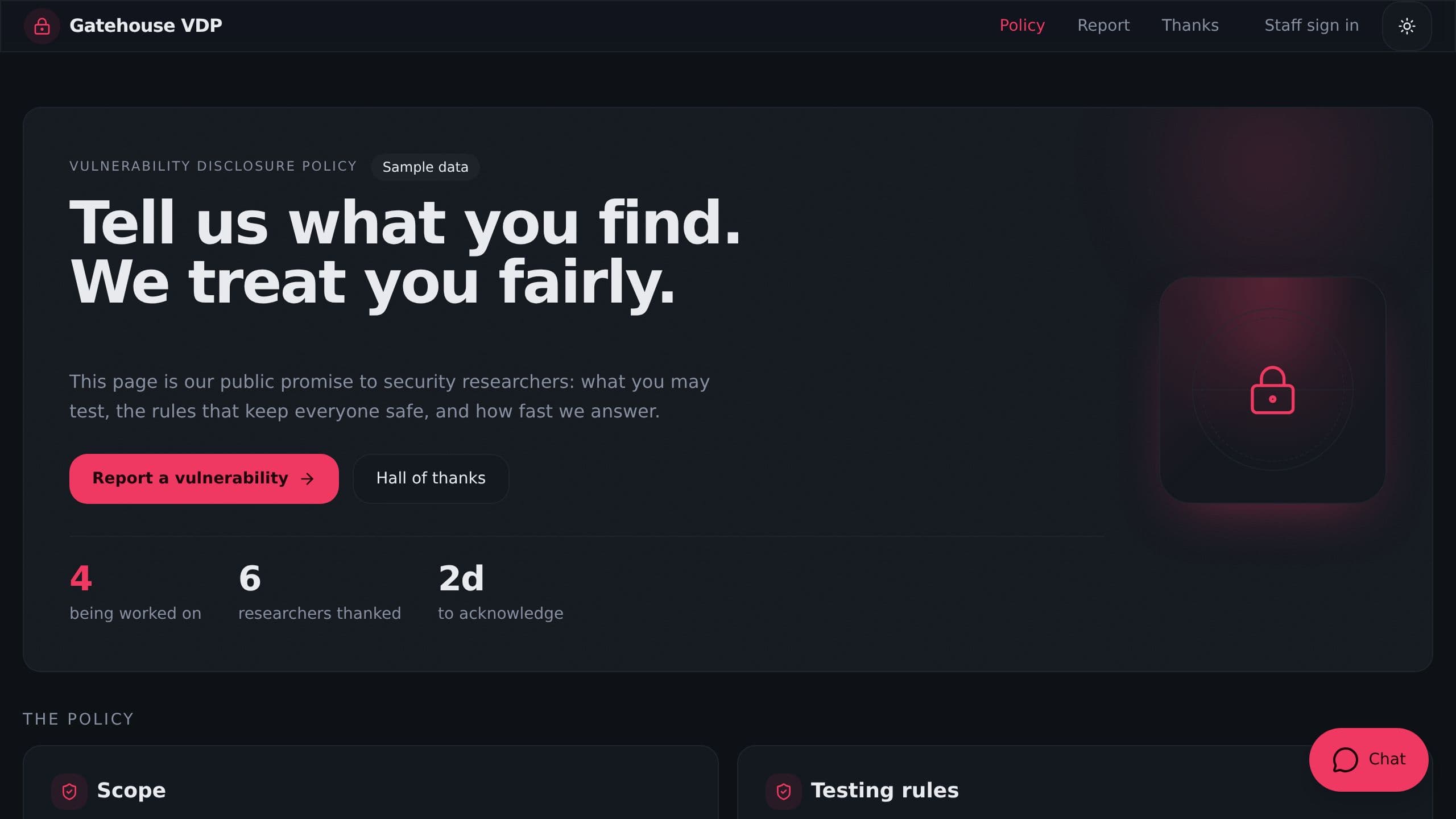 Vulnerability Disclosure Policy preview