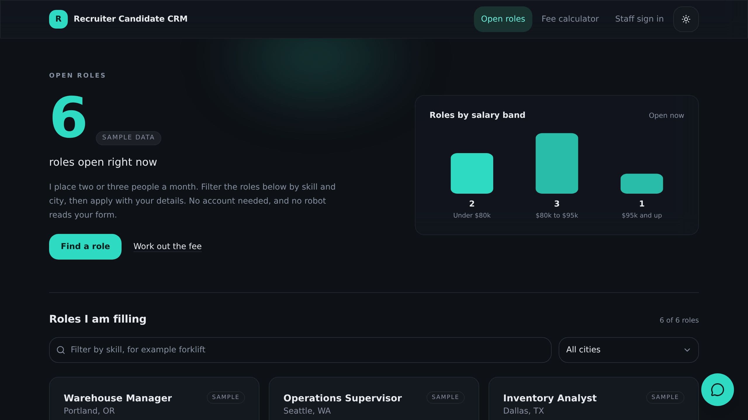 Recruiter Candidate CRM preview