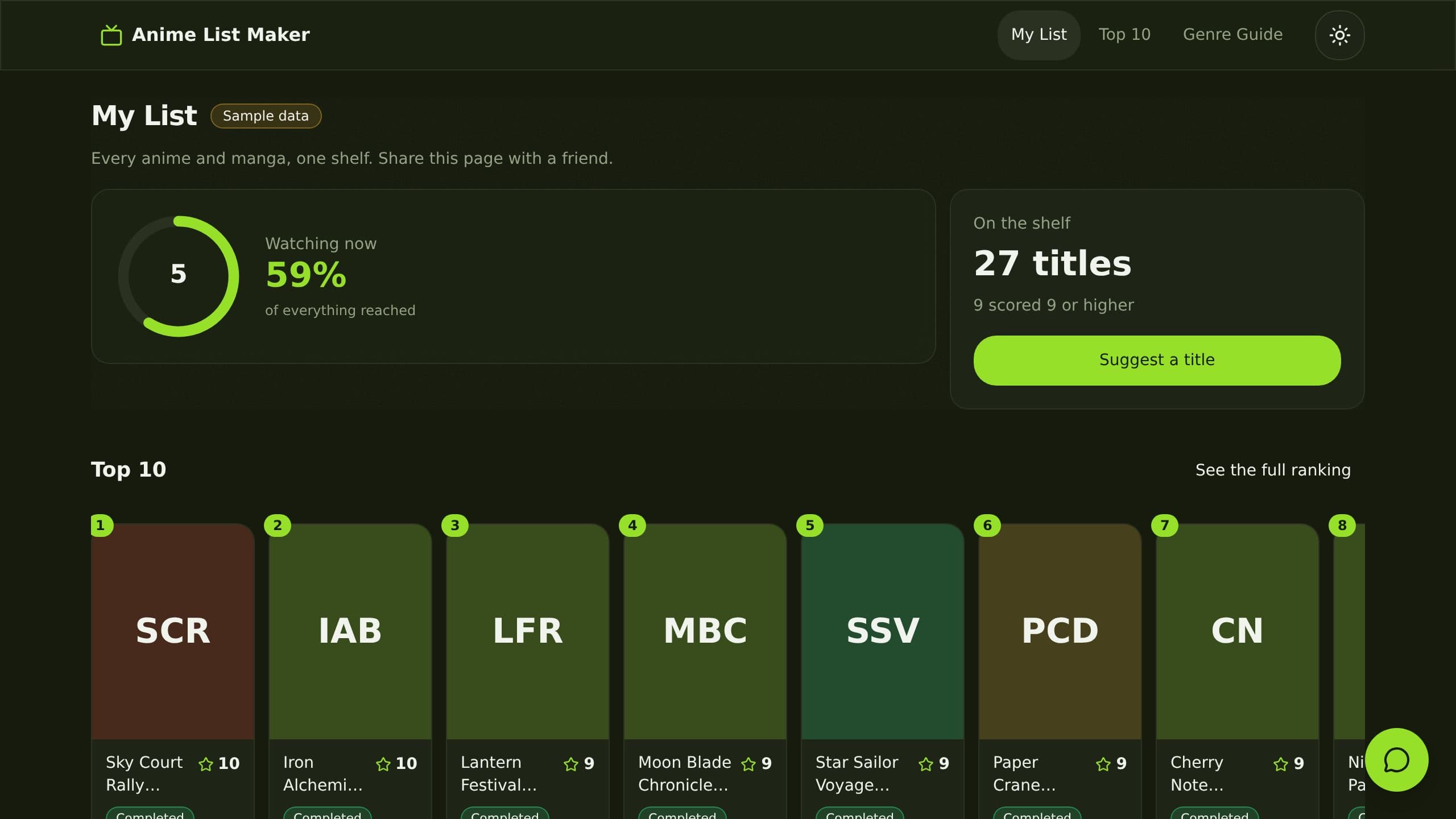 Anime List Maker preview
