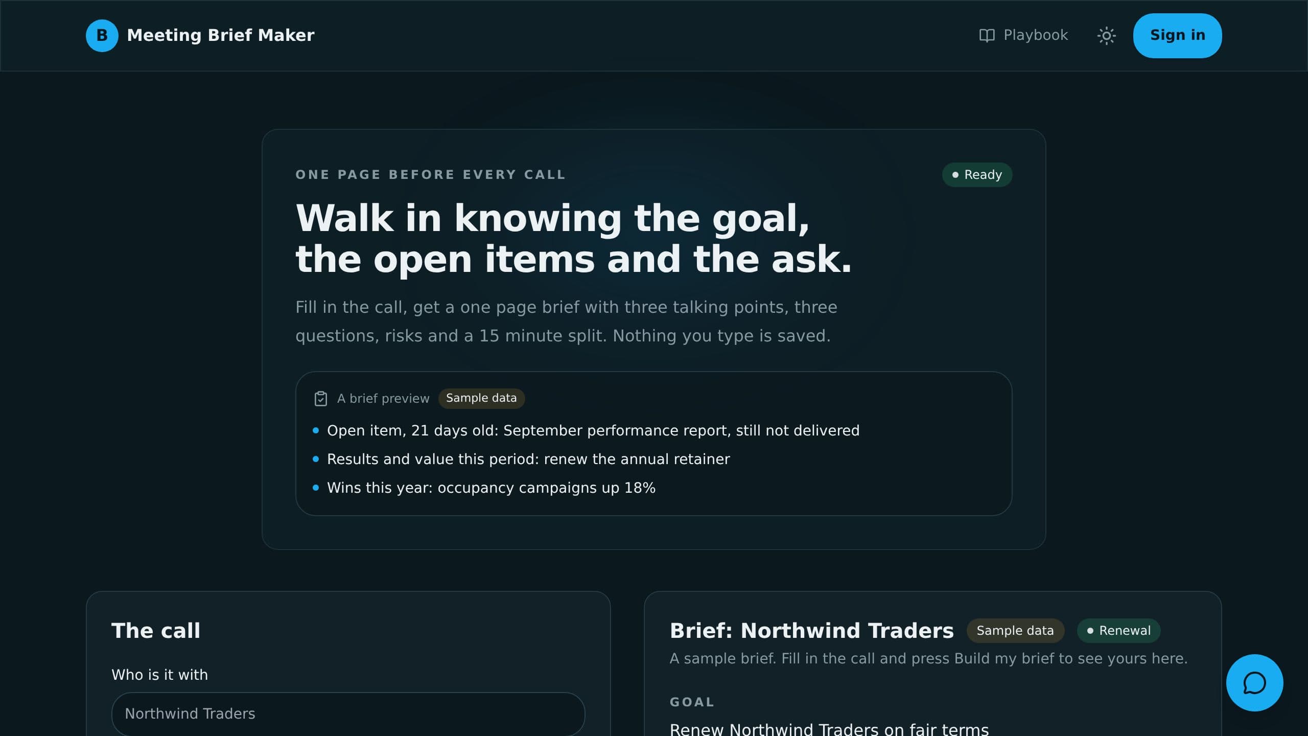 Meeting Brief Maker preview