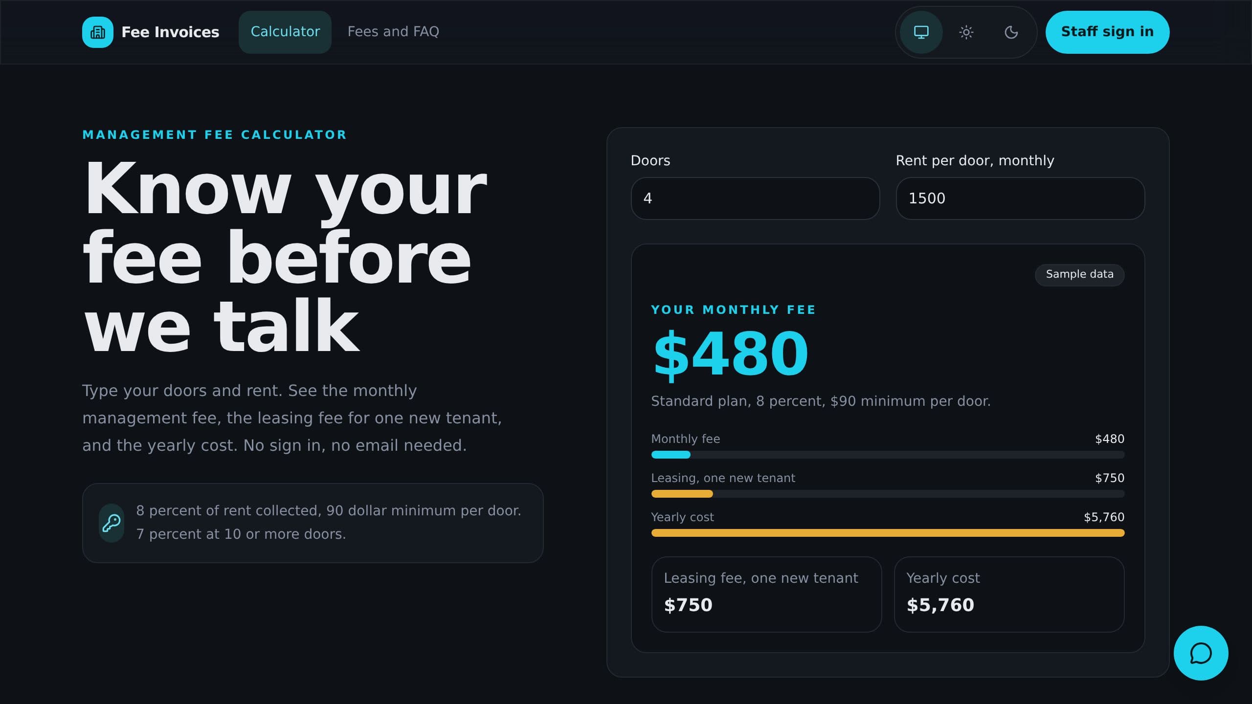 Property Manager Fee Invoices preview