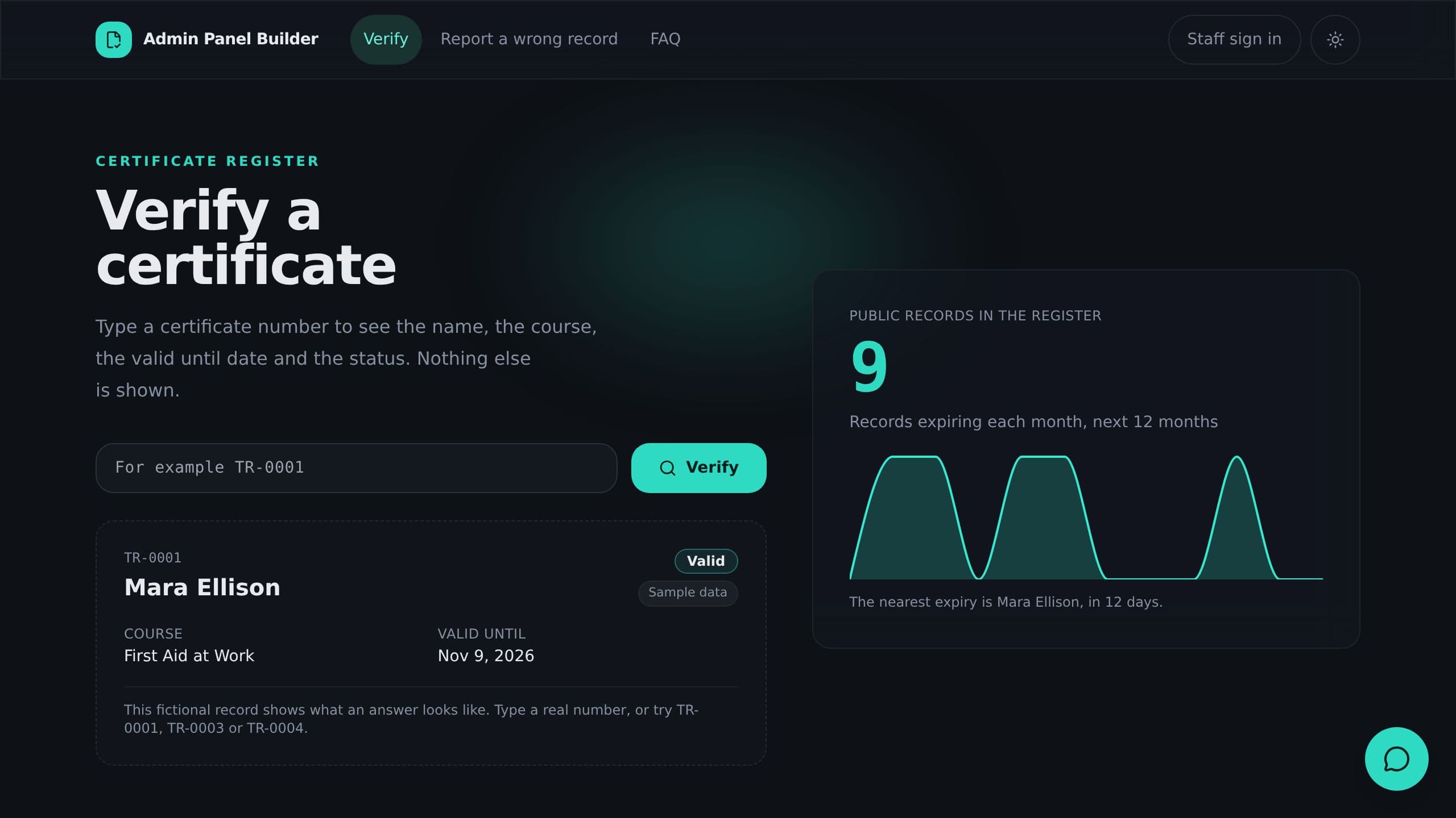 Admin Panel Builder preview