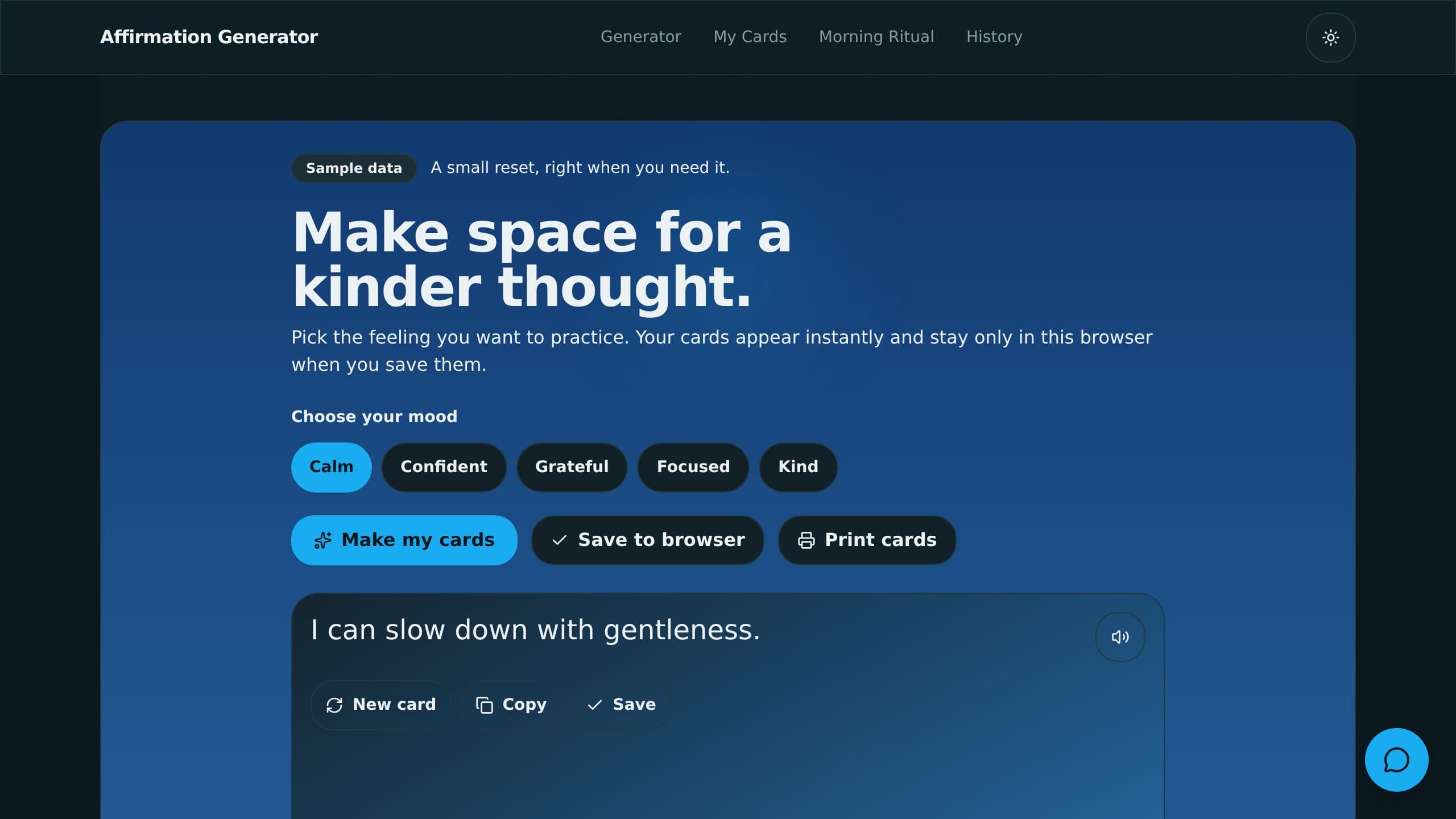 Affirmation Generator preview