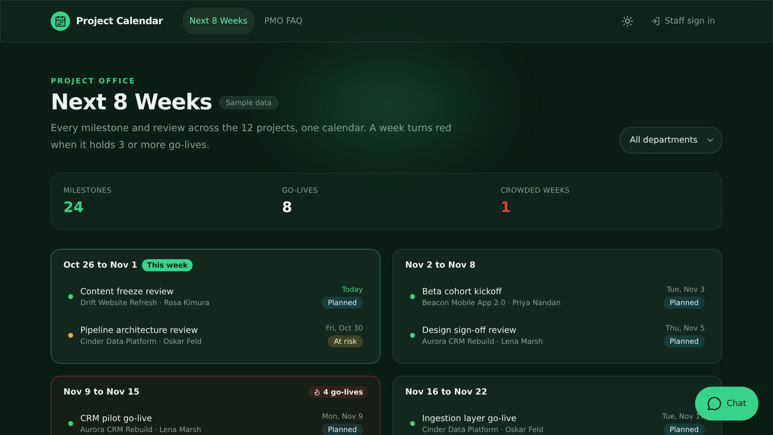 Project Calendar preview