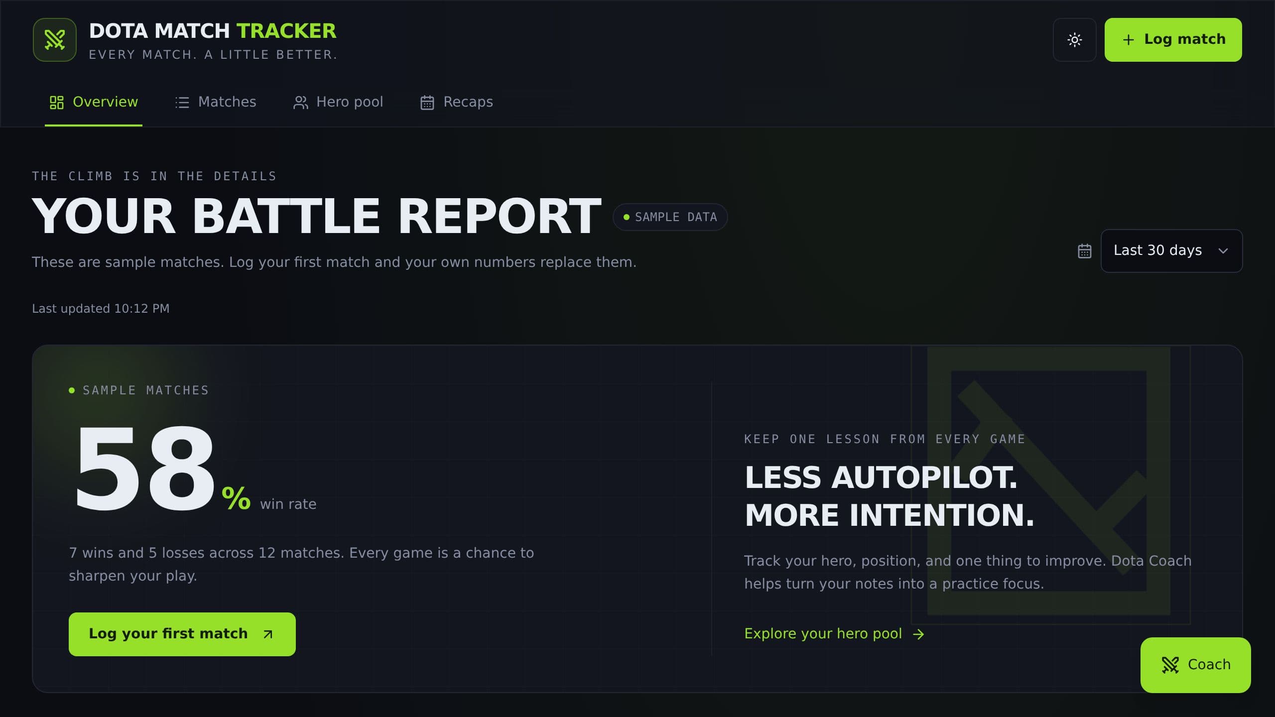Dota Match Tracker preview