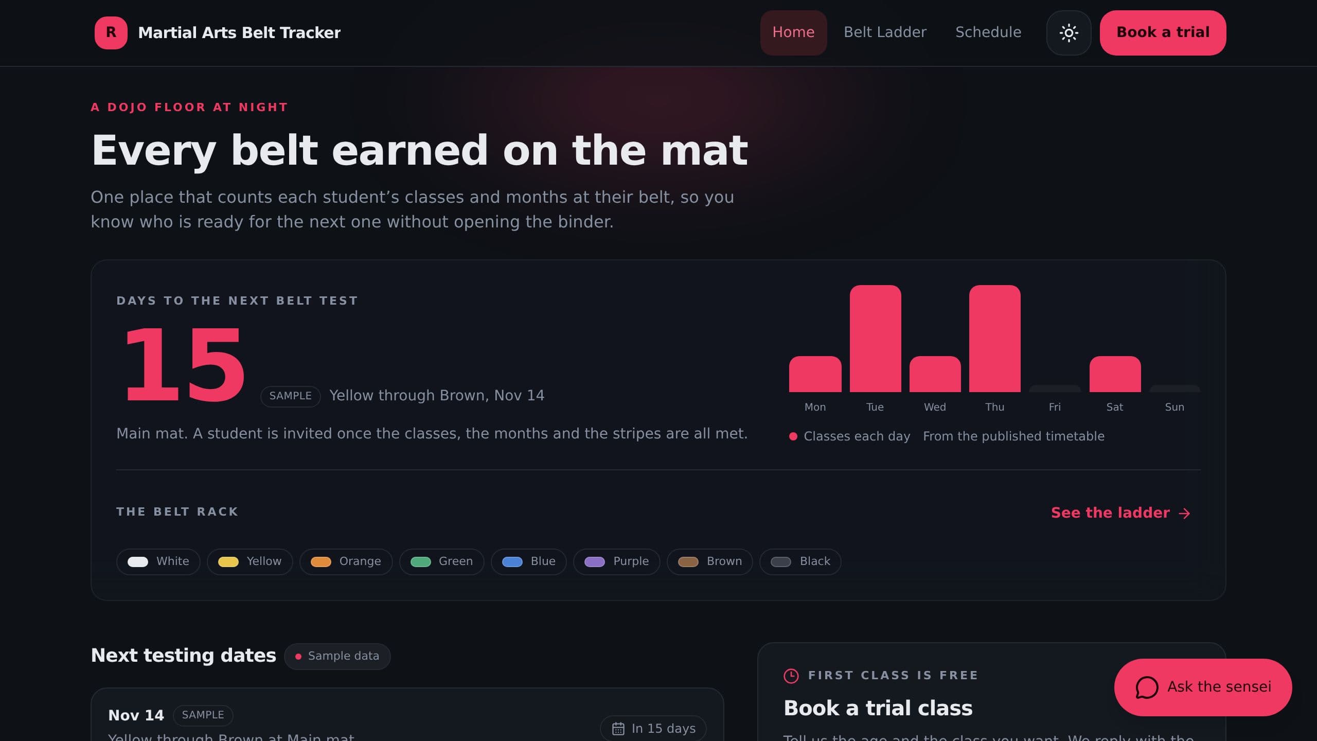 Martial Arts Belt Tracker preview