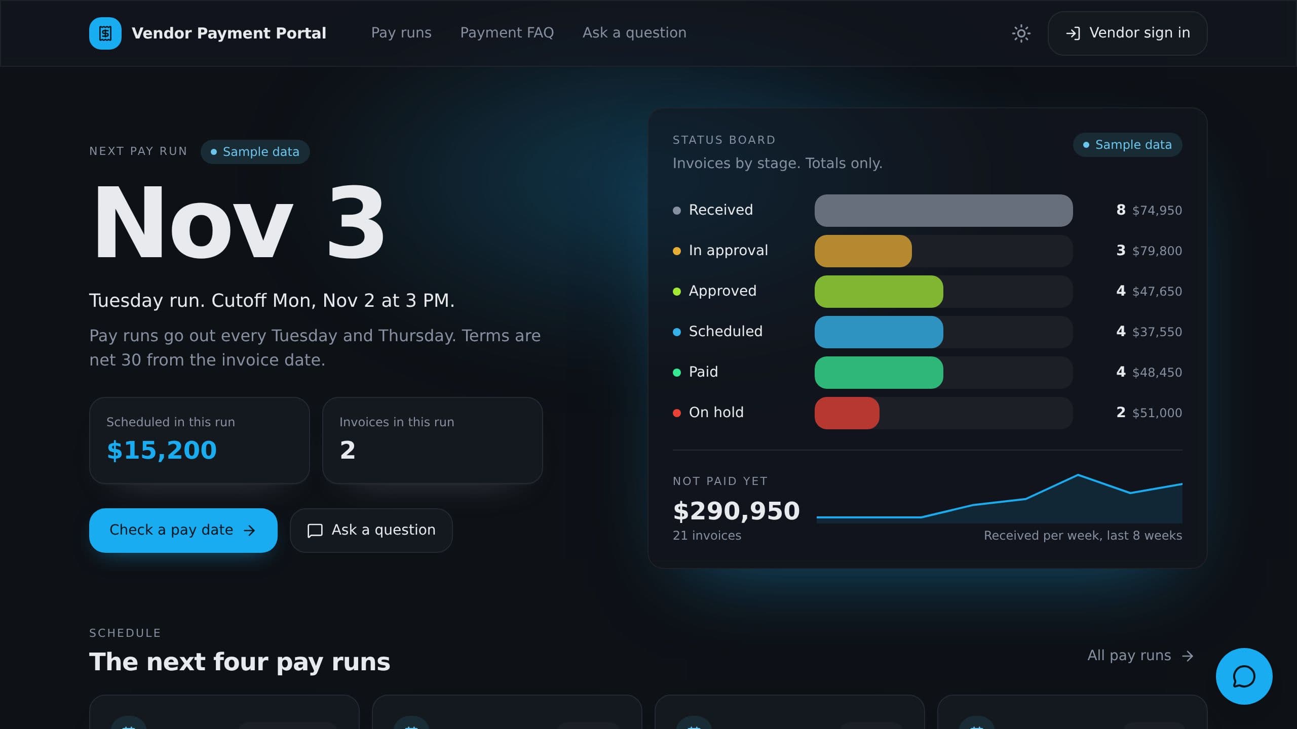 Vendor Payment Portal preview