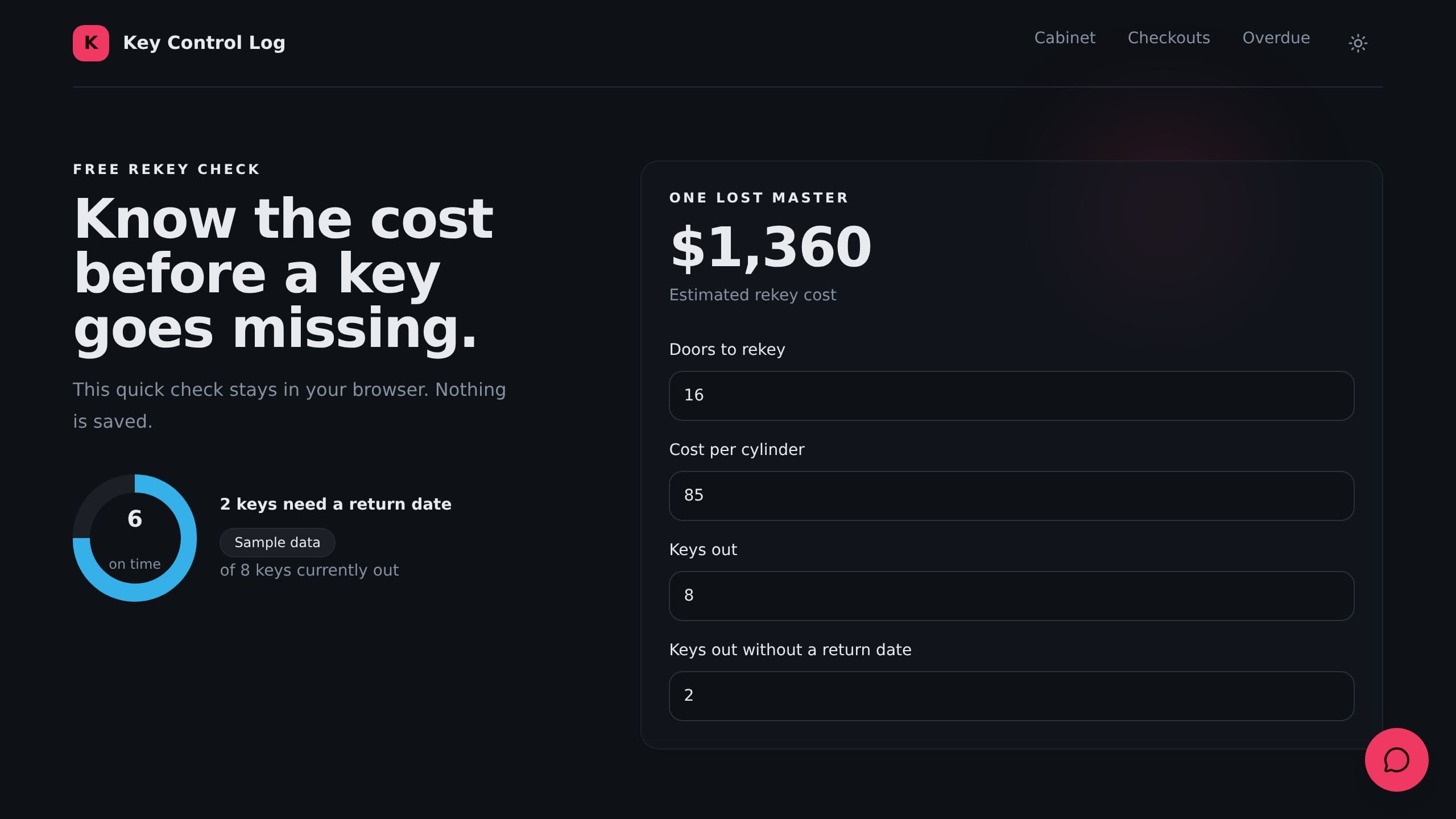 Key Control Log preview