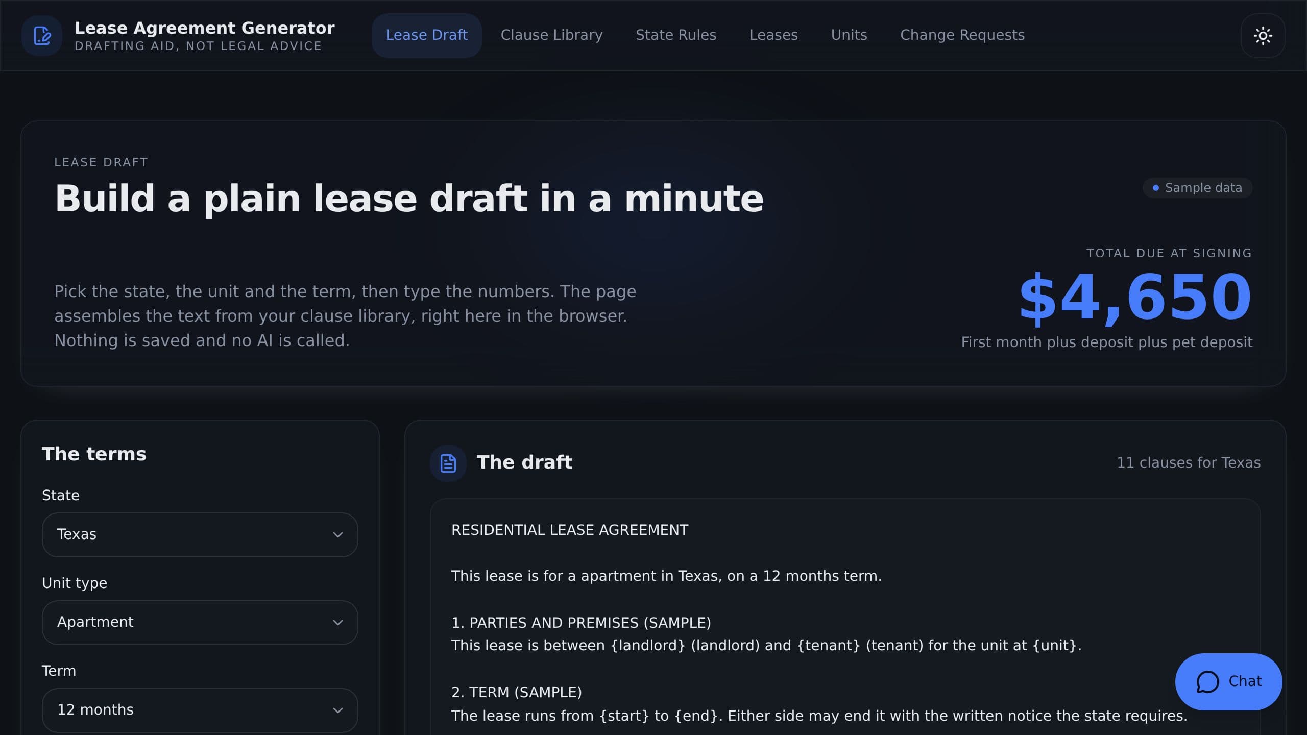 Lease Agreement Generator preview