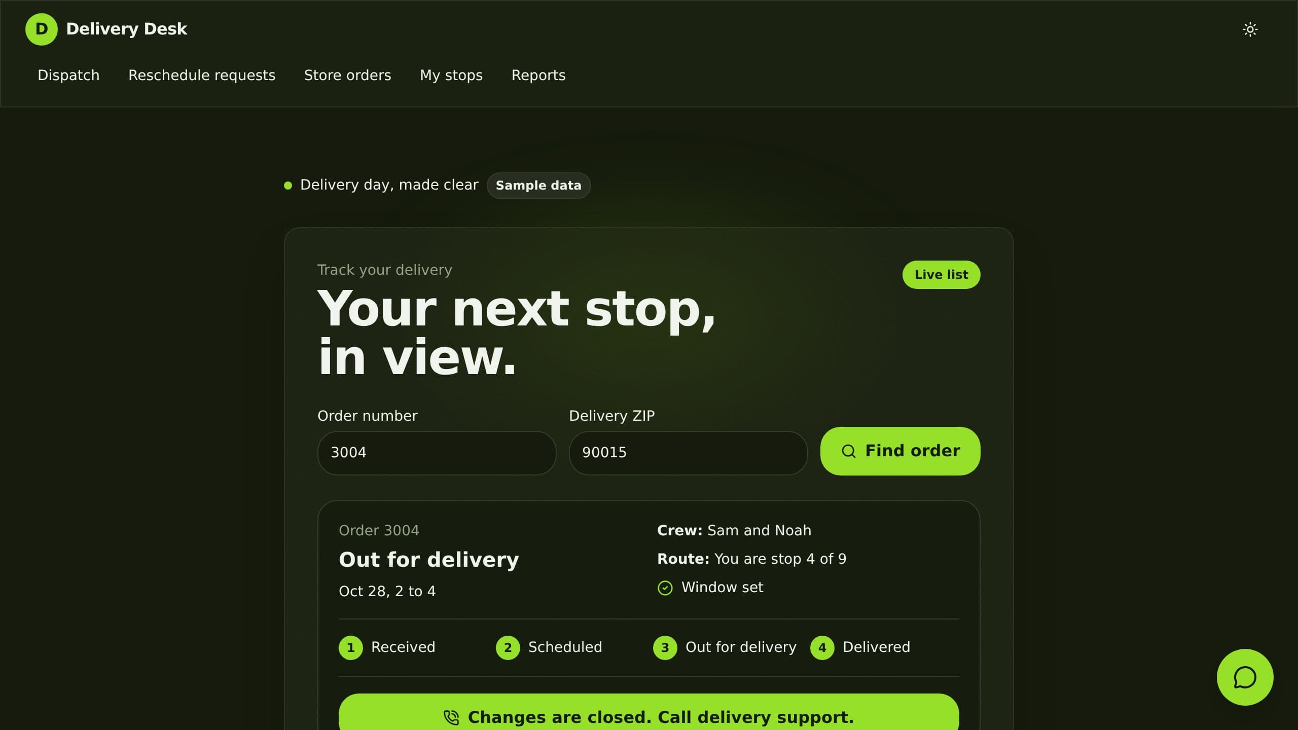 Delivery Tracking Portal preview
