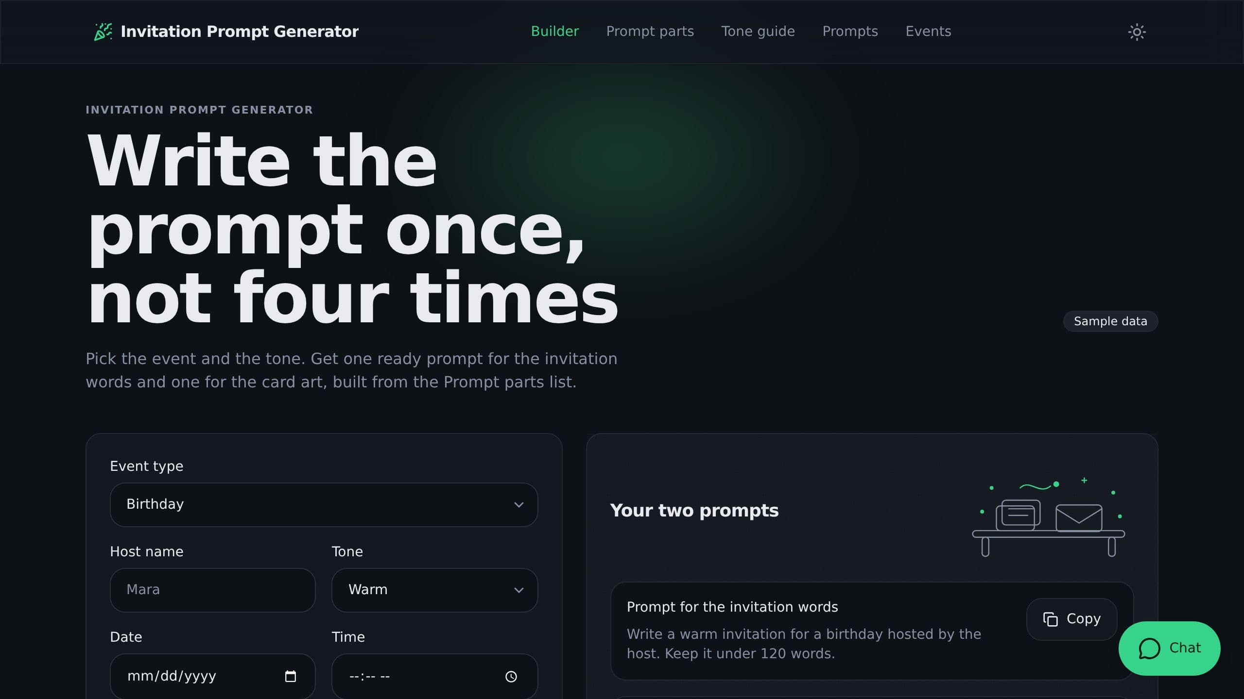 Invitation Prompt Generator preview