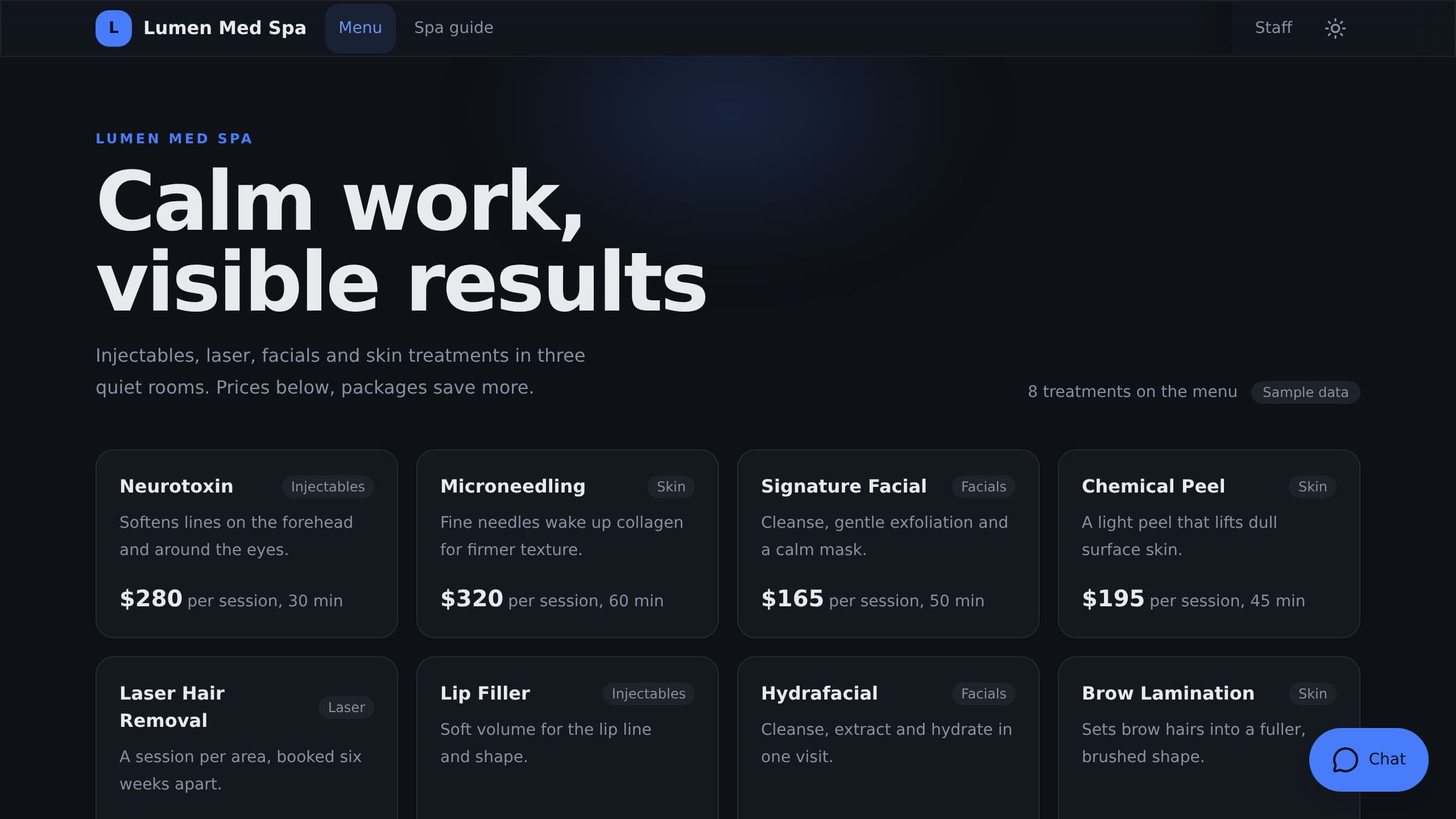Med Spa Owner Dashboard preview