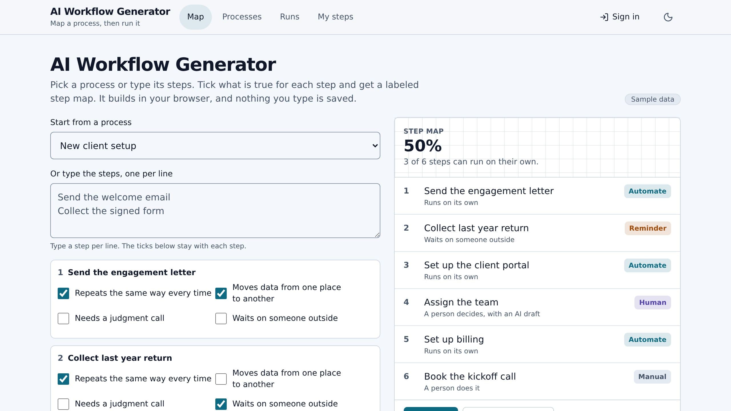 AI Workflow Generator preview
