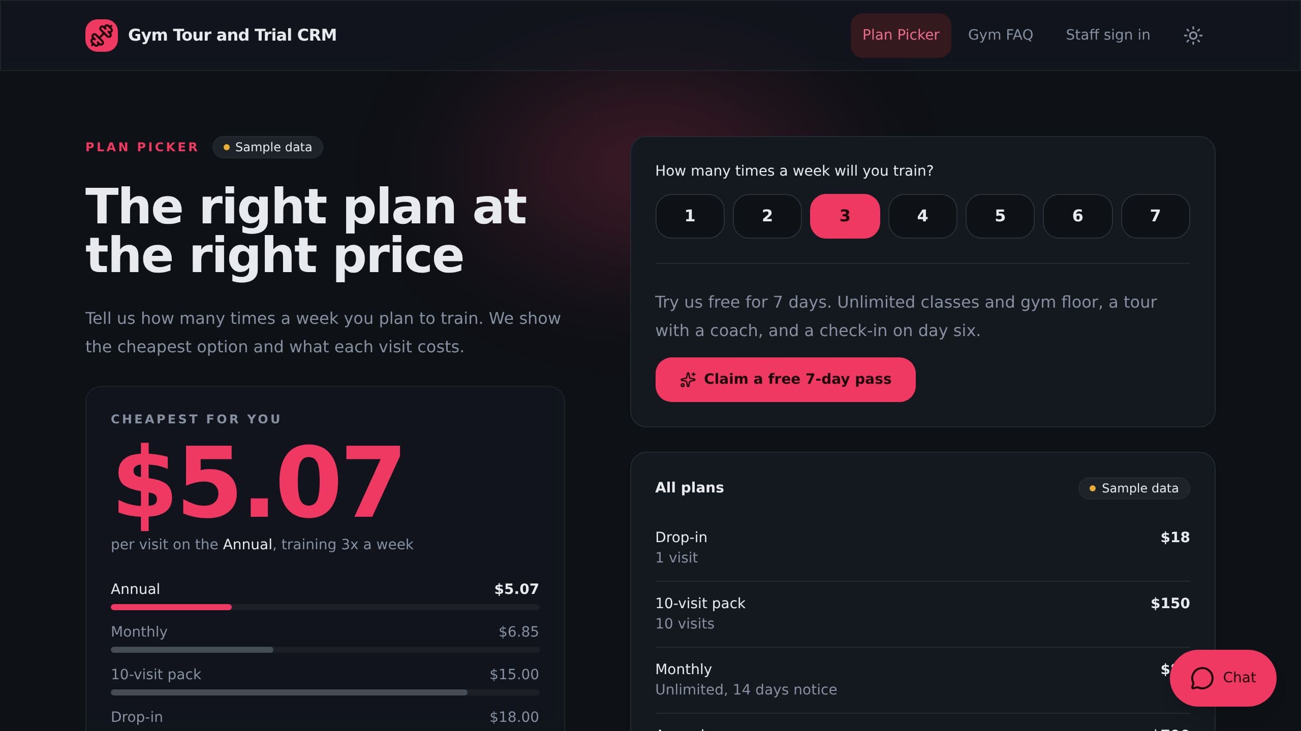 Gym Tour and Trial CRM preview
