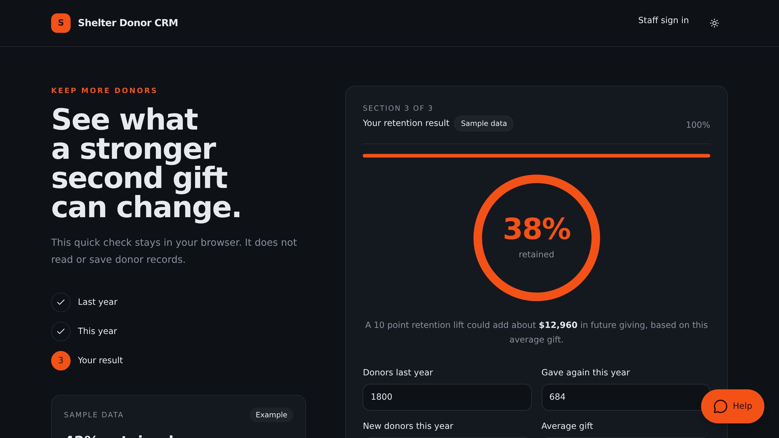 Donor CRM preview