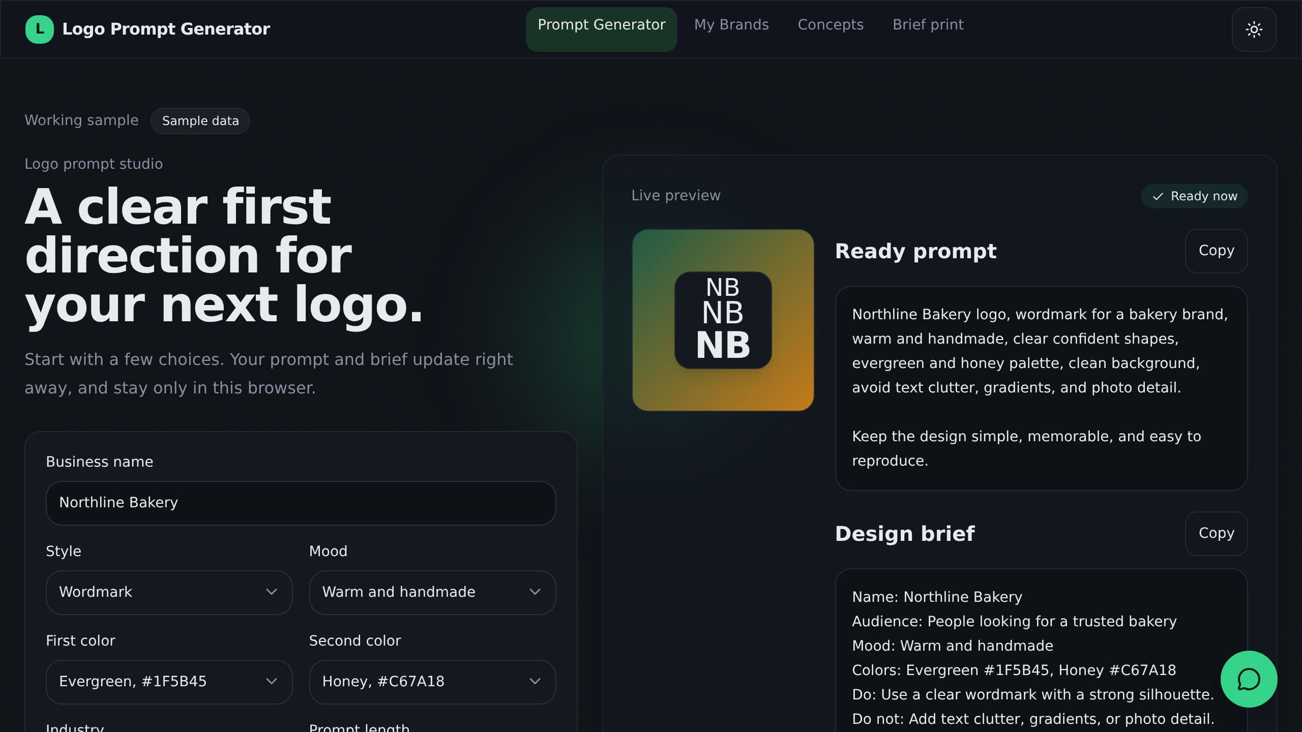 Logo Prompt Generator preview