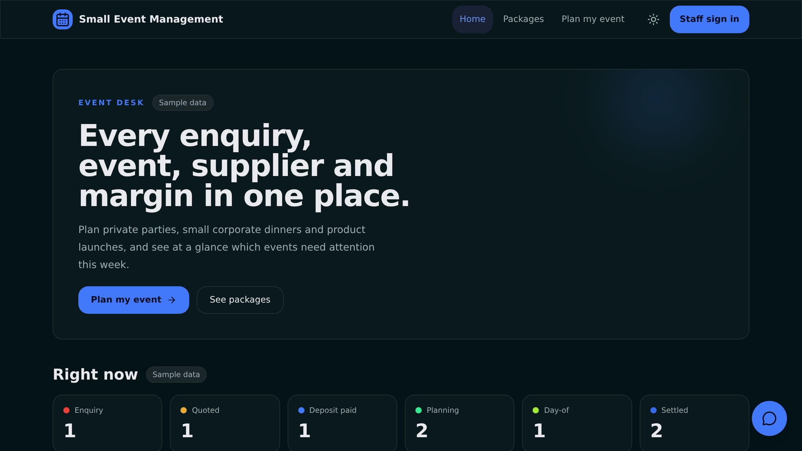 Small Event Management preview