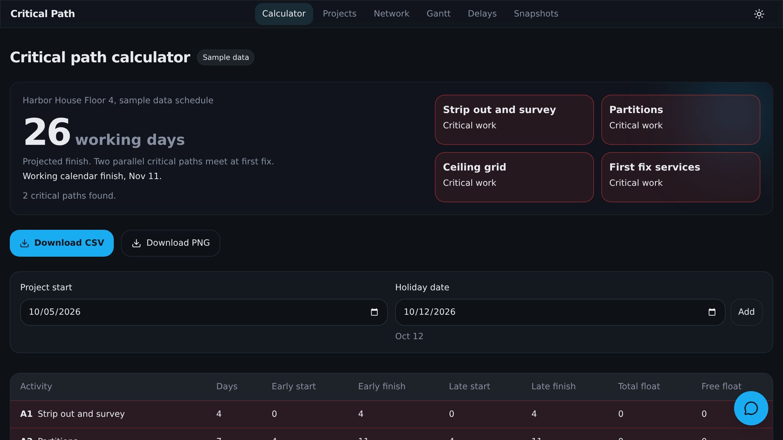 Critical Path Diagram preview